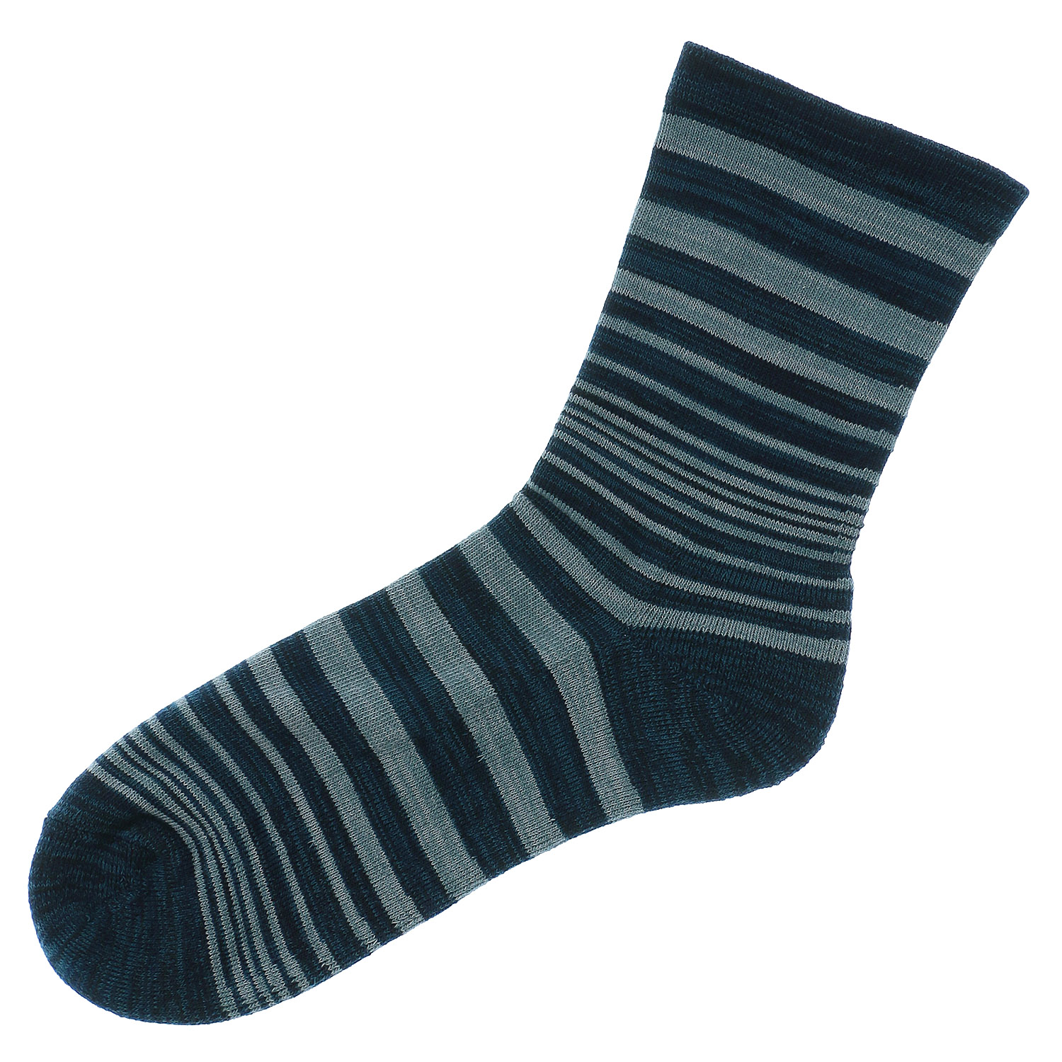 福助 メンズ ふくらし クルー丈 ボーダーくちゴムなし - 画像5