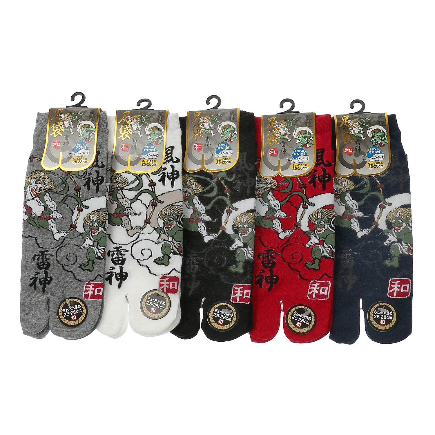 和柄足袋 風神雷神