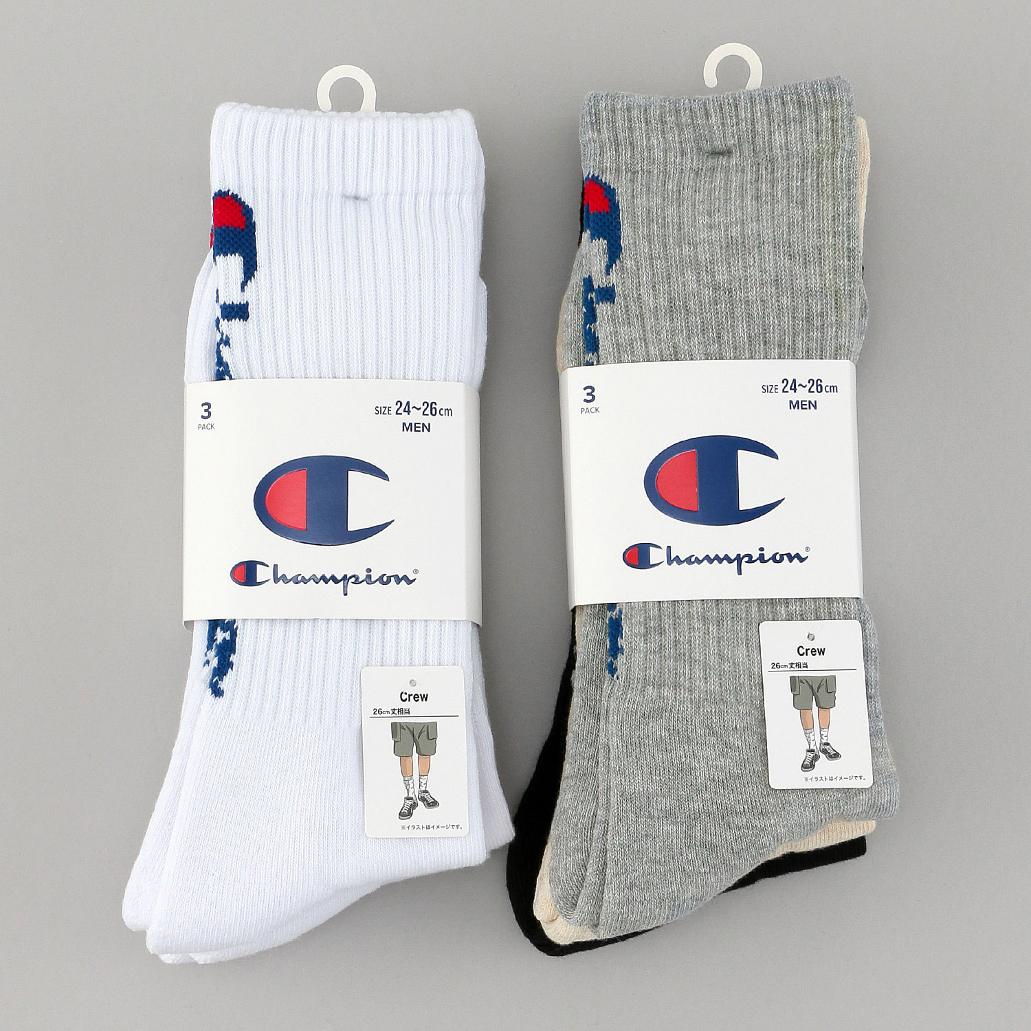 Champion 3P 底パイル クルー丈 紳士