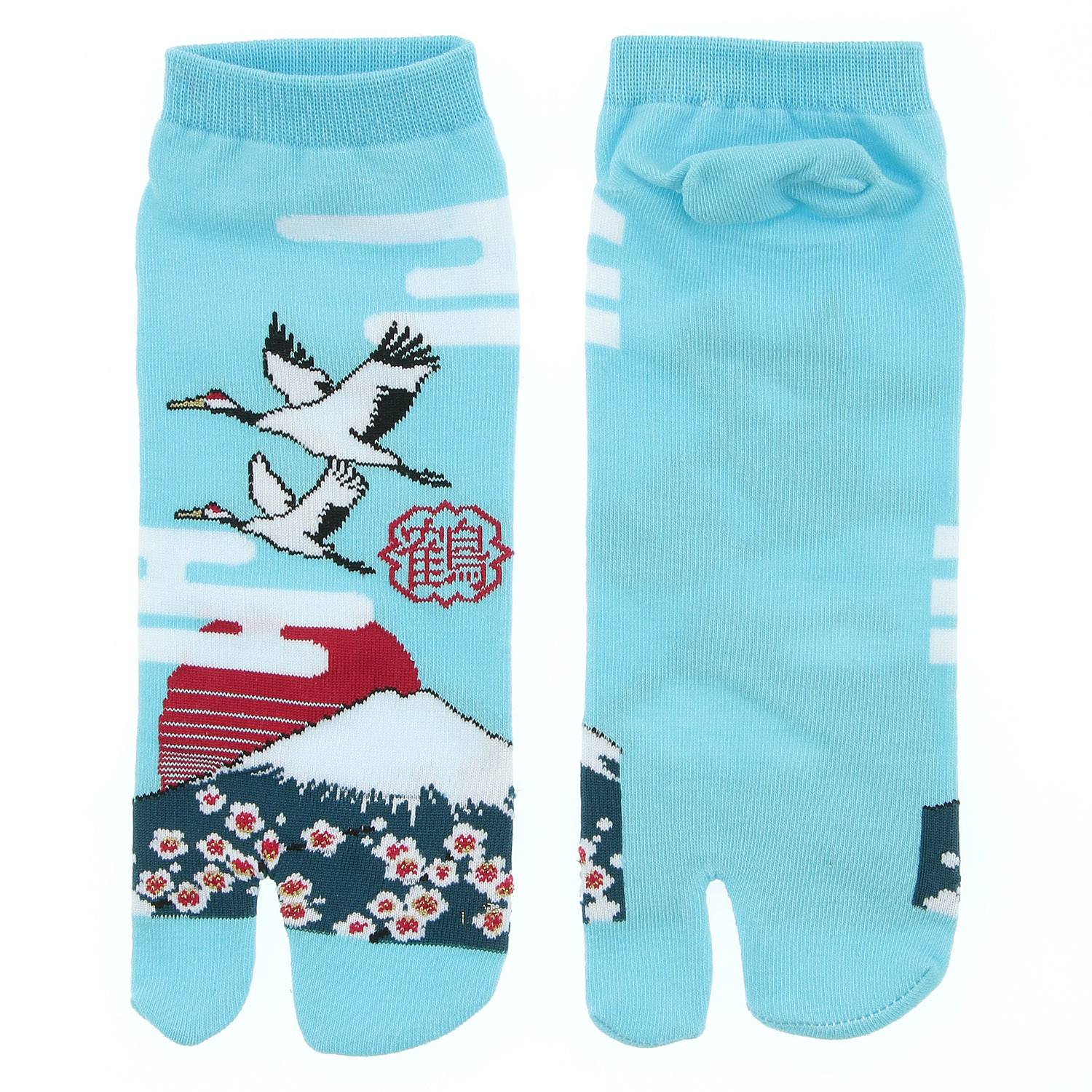 和柄足袋ソックス 富士と鶴 - 画像2