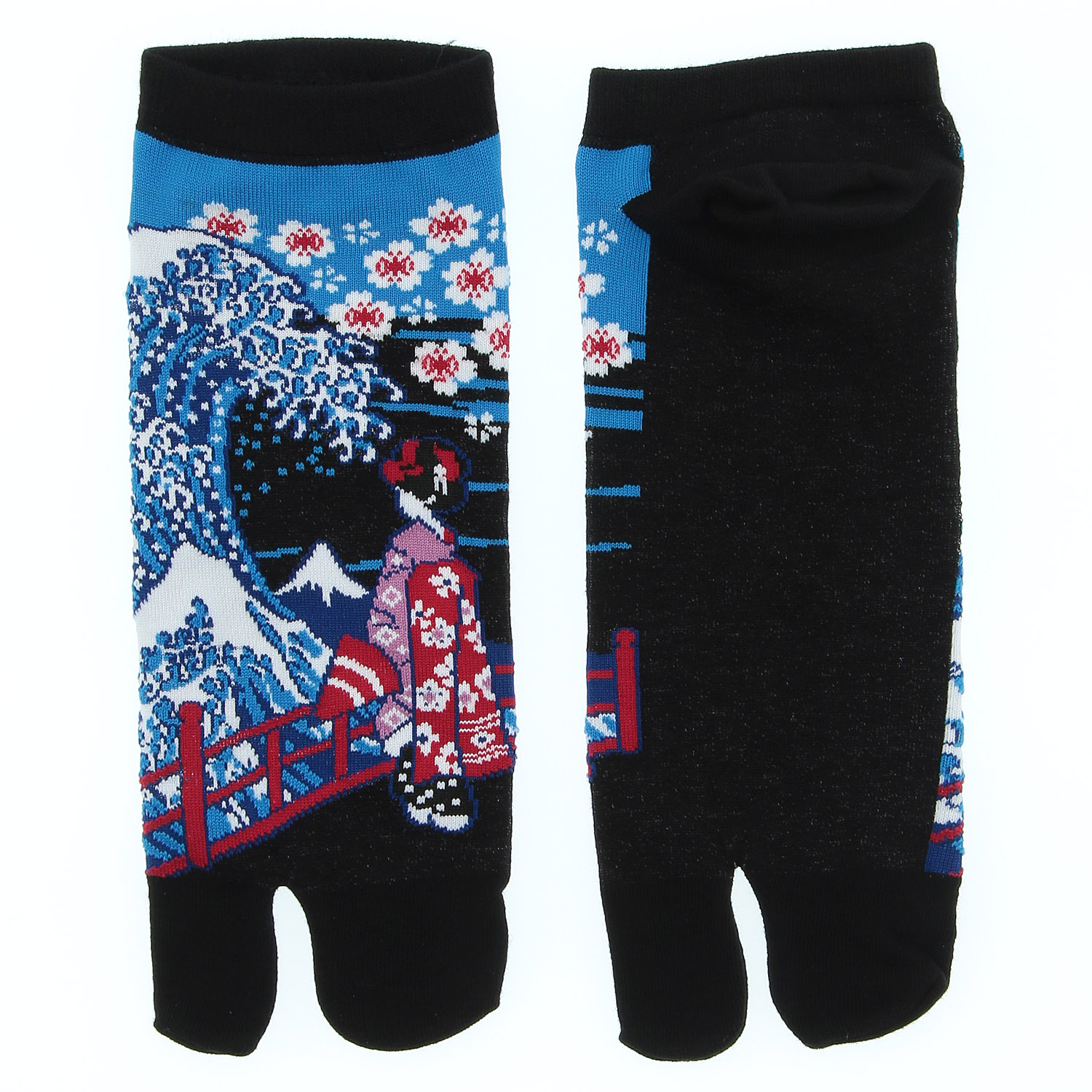 和柄足袋ソックス 波と舞子 - 画像2