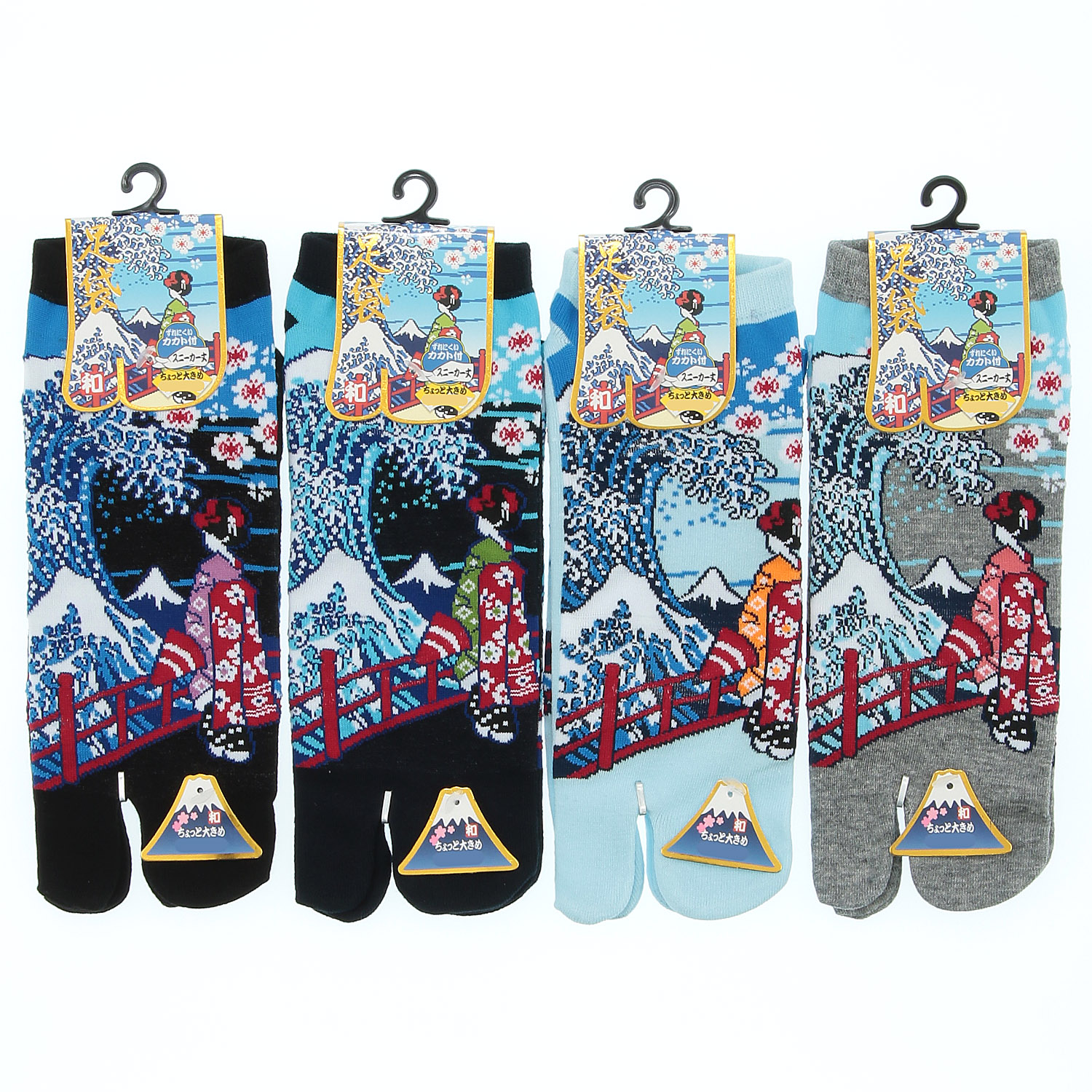 和柄足袋ソックス 波と舞子