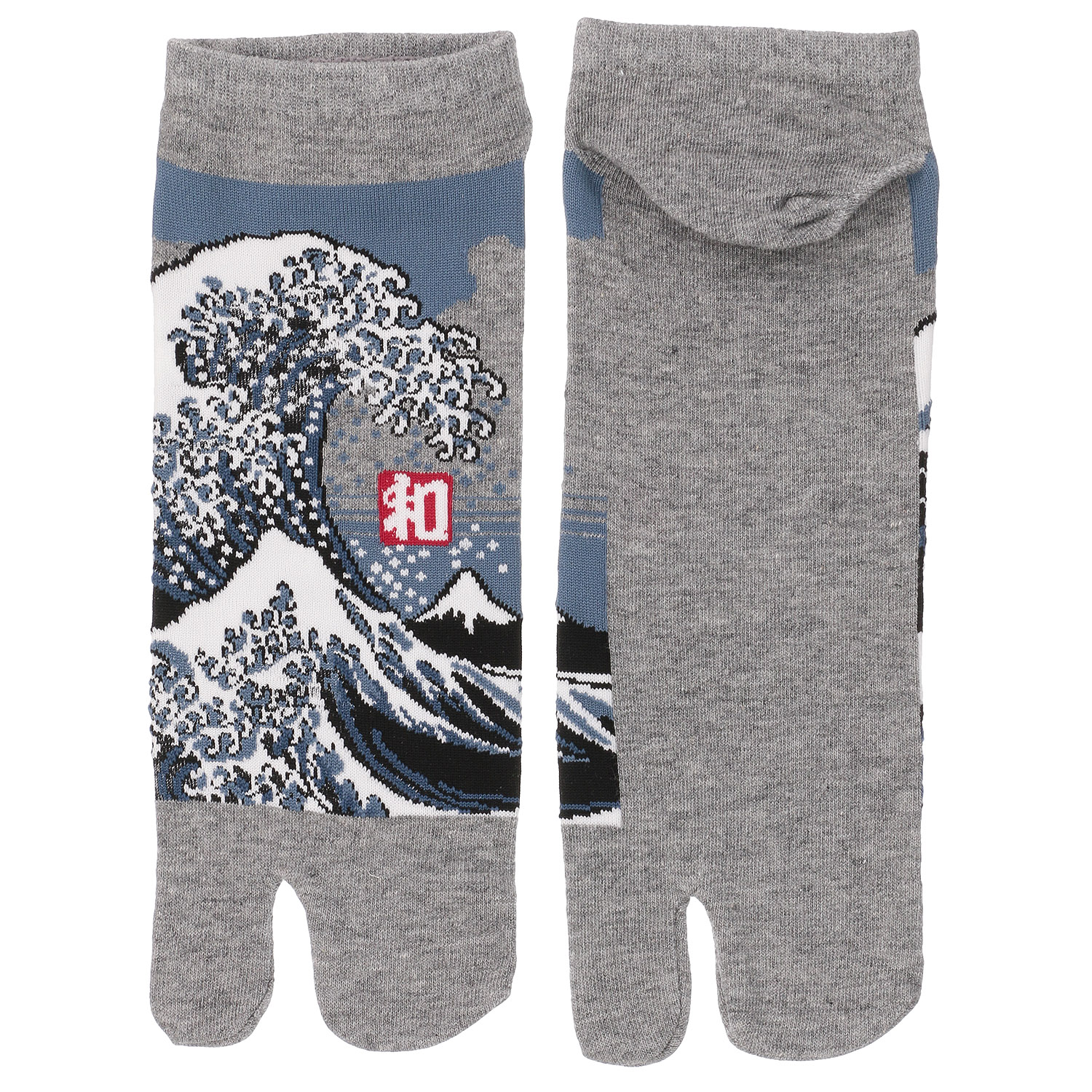 和柄足袋ソックス 波と富士 - 画像2