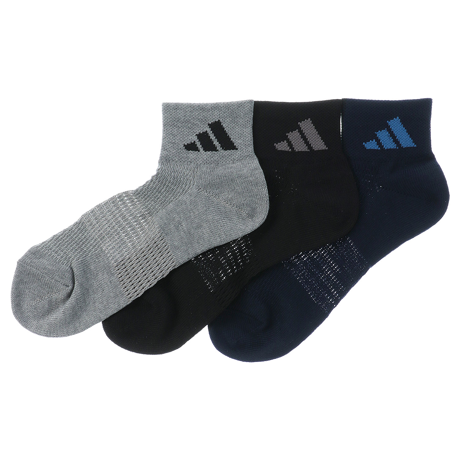 adidas ビッグメッシュショート丈ソックス3P 紳士 - 画像2