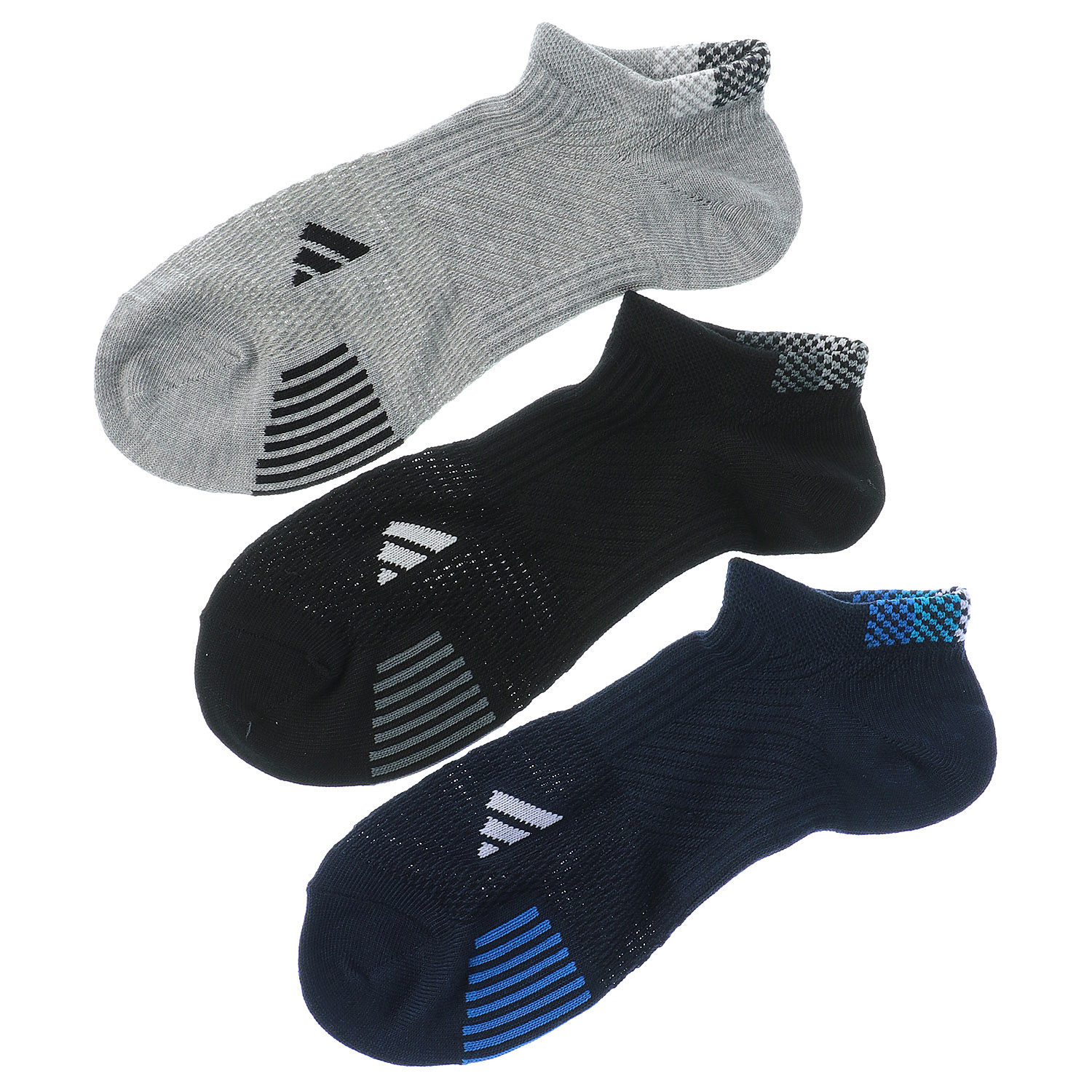 adidas スーパーメッシュスニーカー丈ソックス3P 紳士 - 画像2