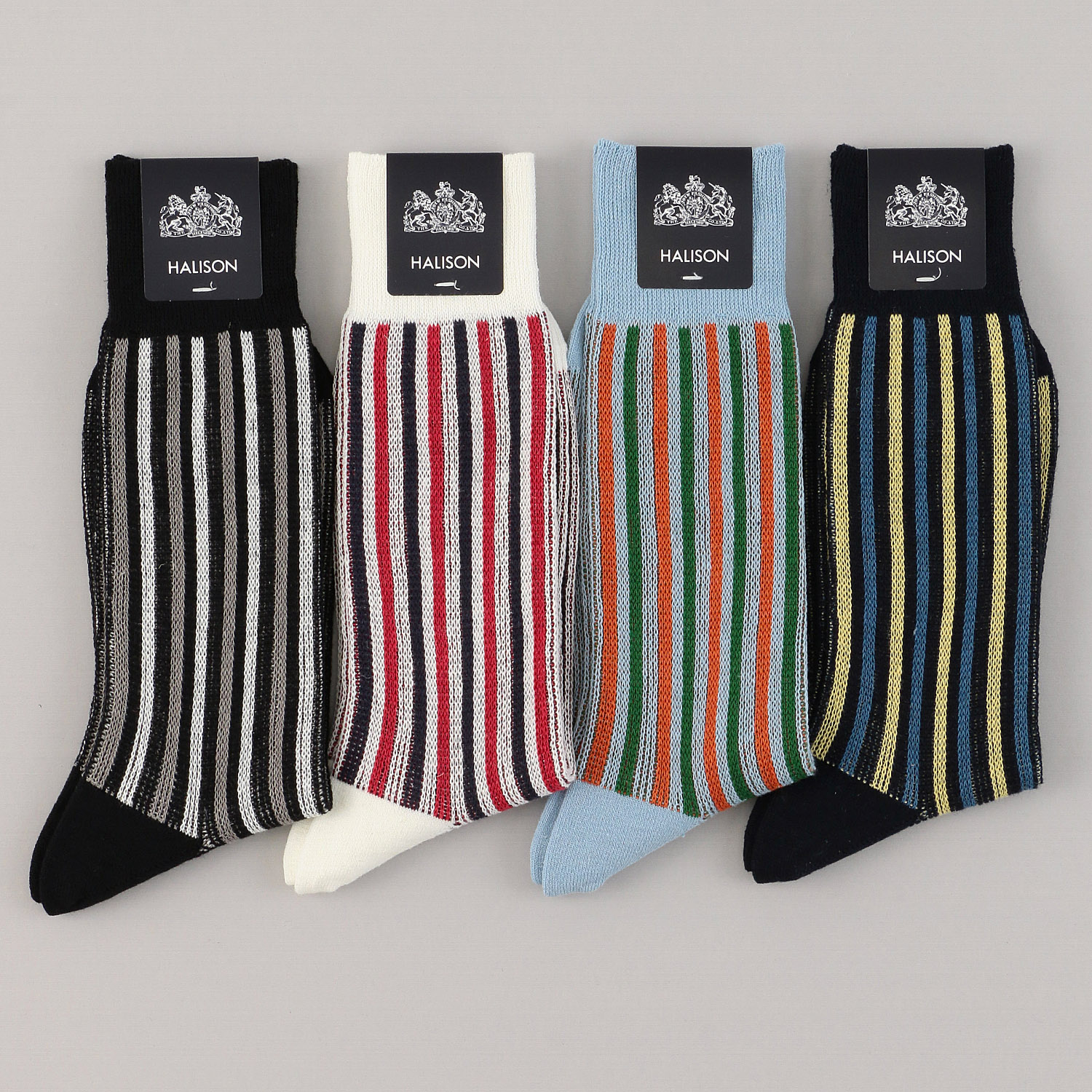 HALISON 綿麻 オルタネイトストライプ ソックス - 画像1