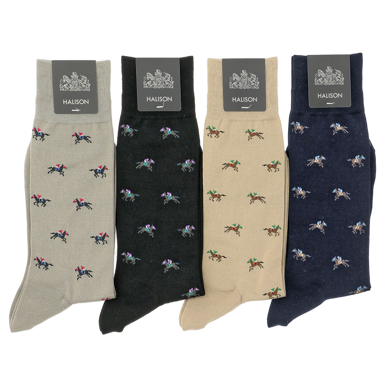 HALISON エジプト綿 競馬柄 ソックス