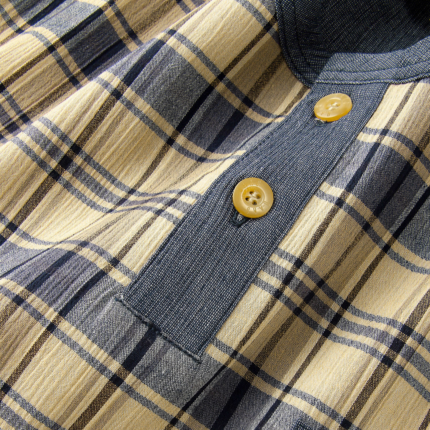 DAKS メンズ クレープ半袖ヘンリーネックシャツ - 画像4