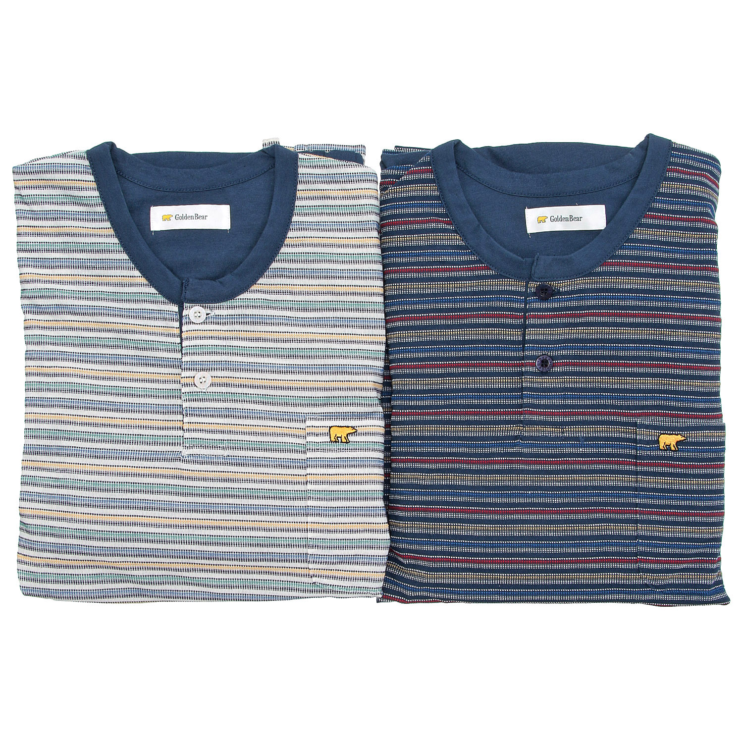 GoldenBear メンズ 半袖9分丈パンツルームウェア ボーダー柄