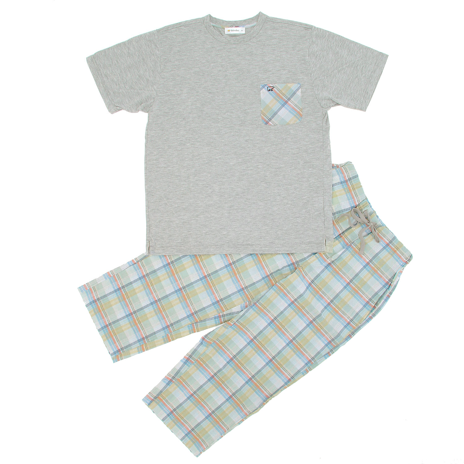 GoldenBear メンズ無地天竺サッカールームウェア - 画像2