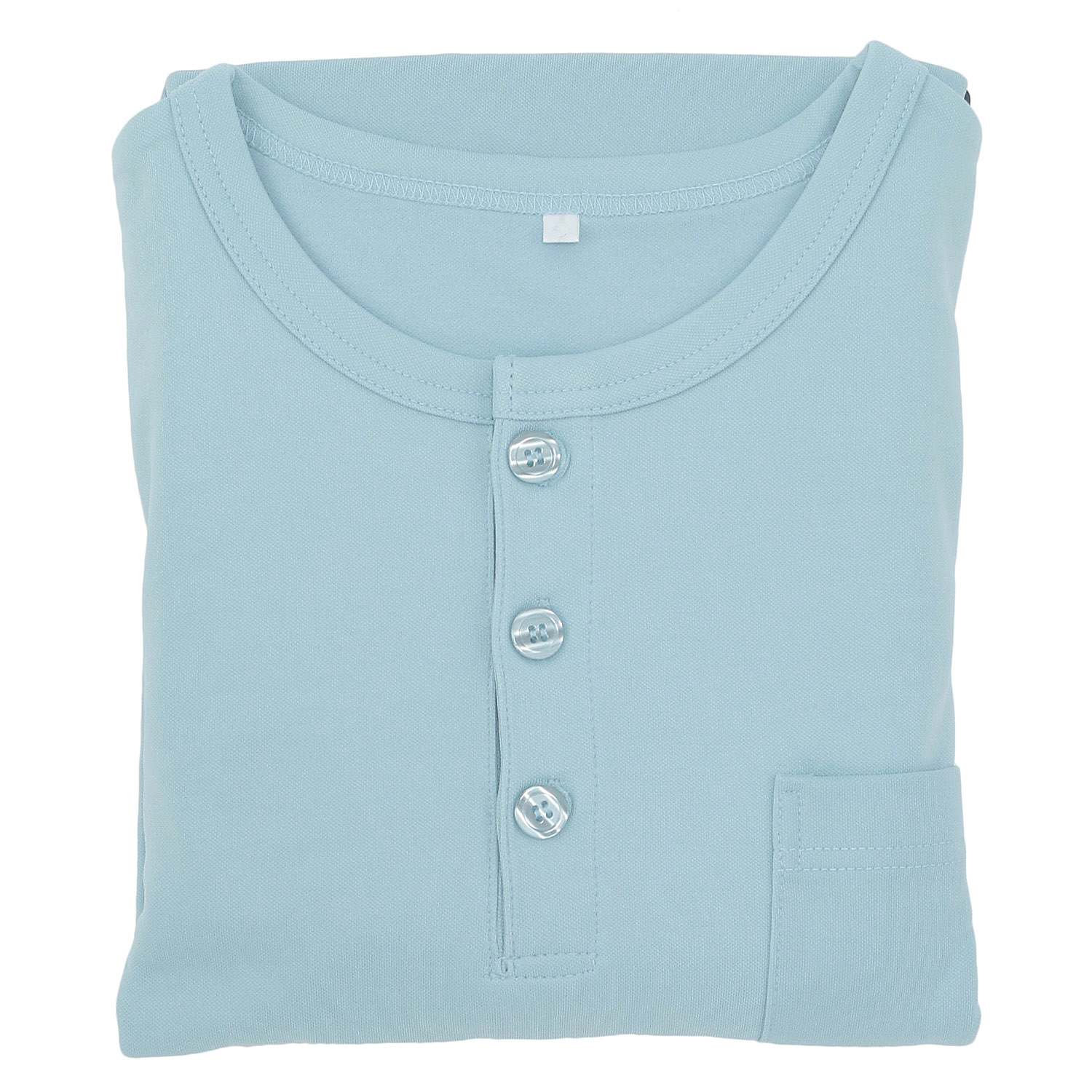 Neruwell（ネルウェル）紳士 ダンボール無地 ヘンリーネック半袖6分丈パンツセットアップ - 画像4