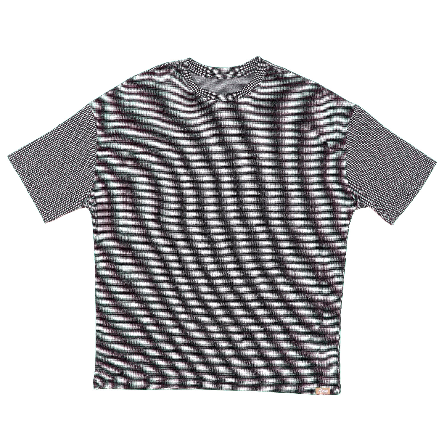 HOME BY TEMPUR 紳士 半袖丸首 カノコ千鳥格子 - 画像1