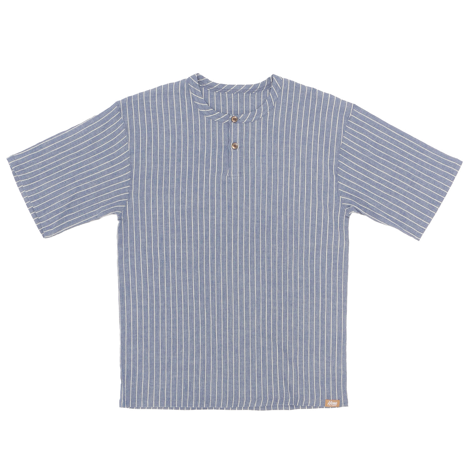 HOME BY TEMPUR 紳士 半袖ヘンリーネック  先染クレープ - 画像7