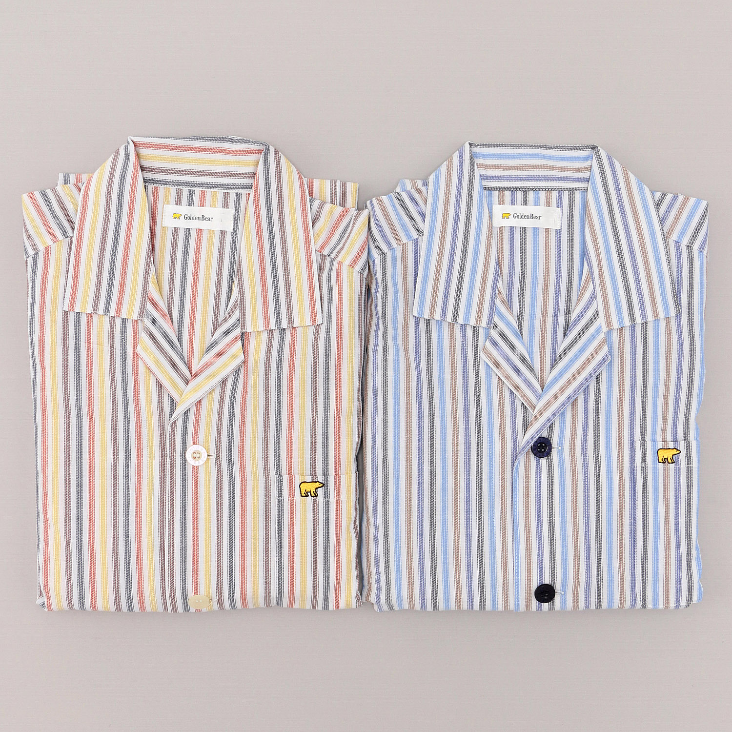 GoldenBear 長袖テーラーパジャマ ツイル ストライプ柄