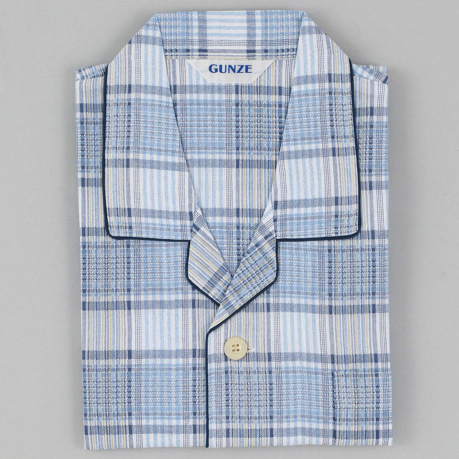 GUNZE 紳士 高島ちぢみ 長袖長パンツパジャマ 日本製 - 画像4