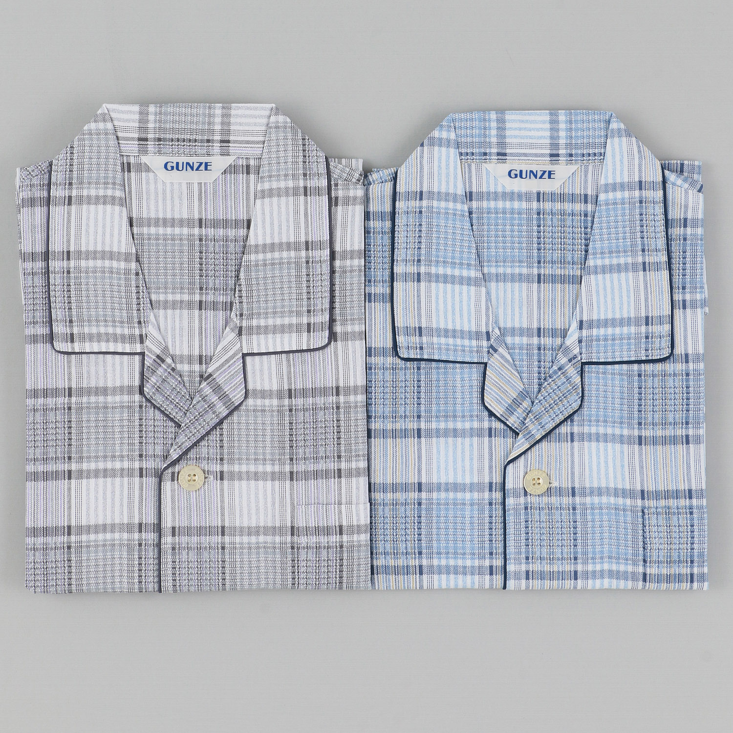 GUNZE 紳士 高島ちぢみ 長袖長パンツパジャマ 日本製