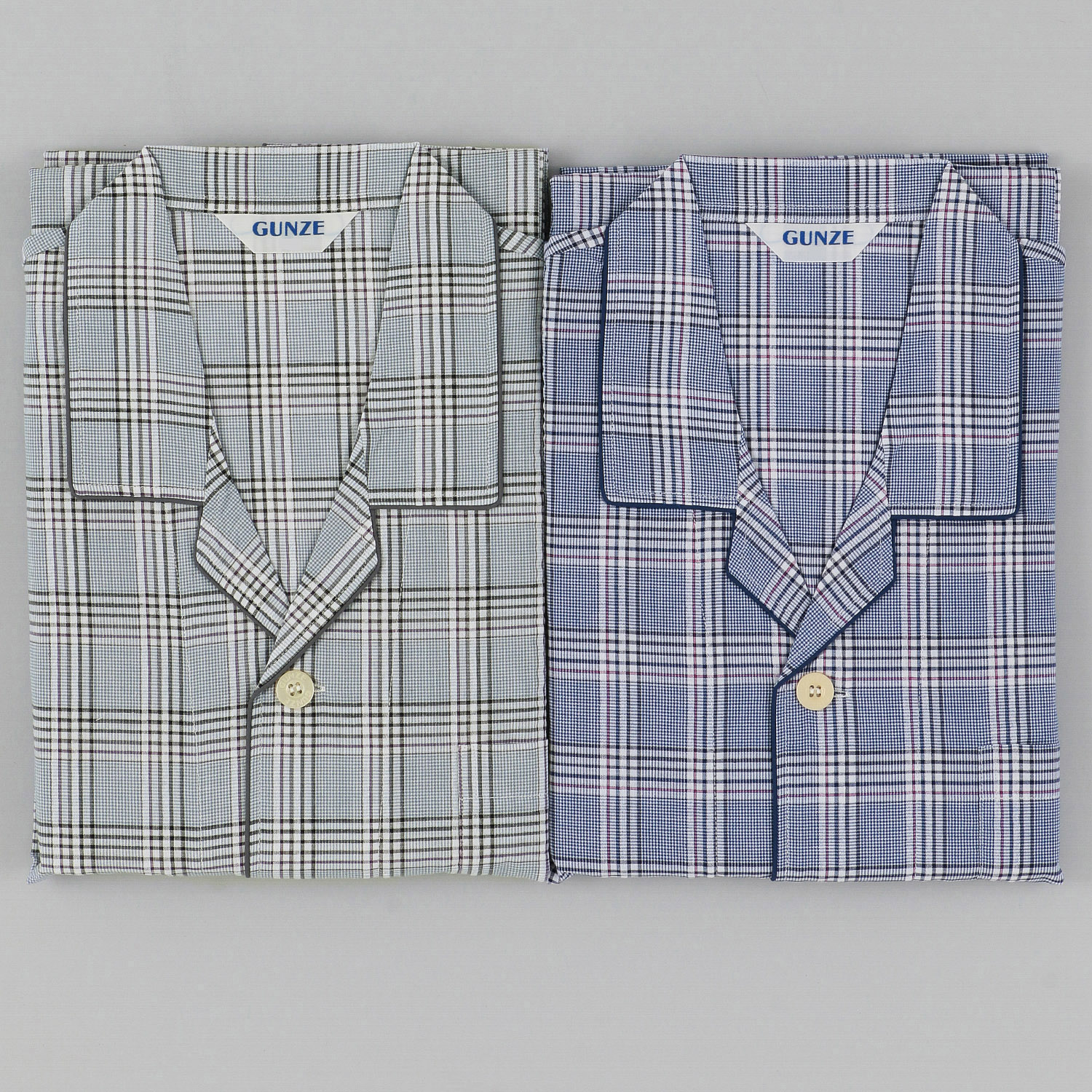 GUNZE 着る珪藻土・吸汗速乾 綿混サッカー 長袖長パンツ テーラーパジャマ