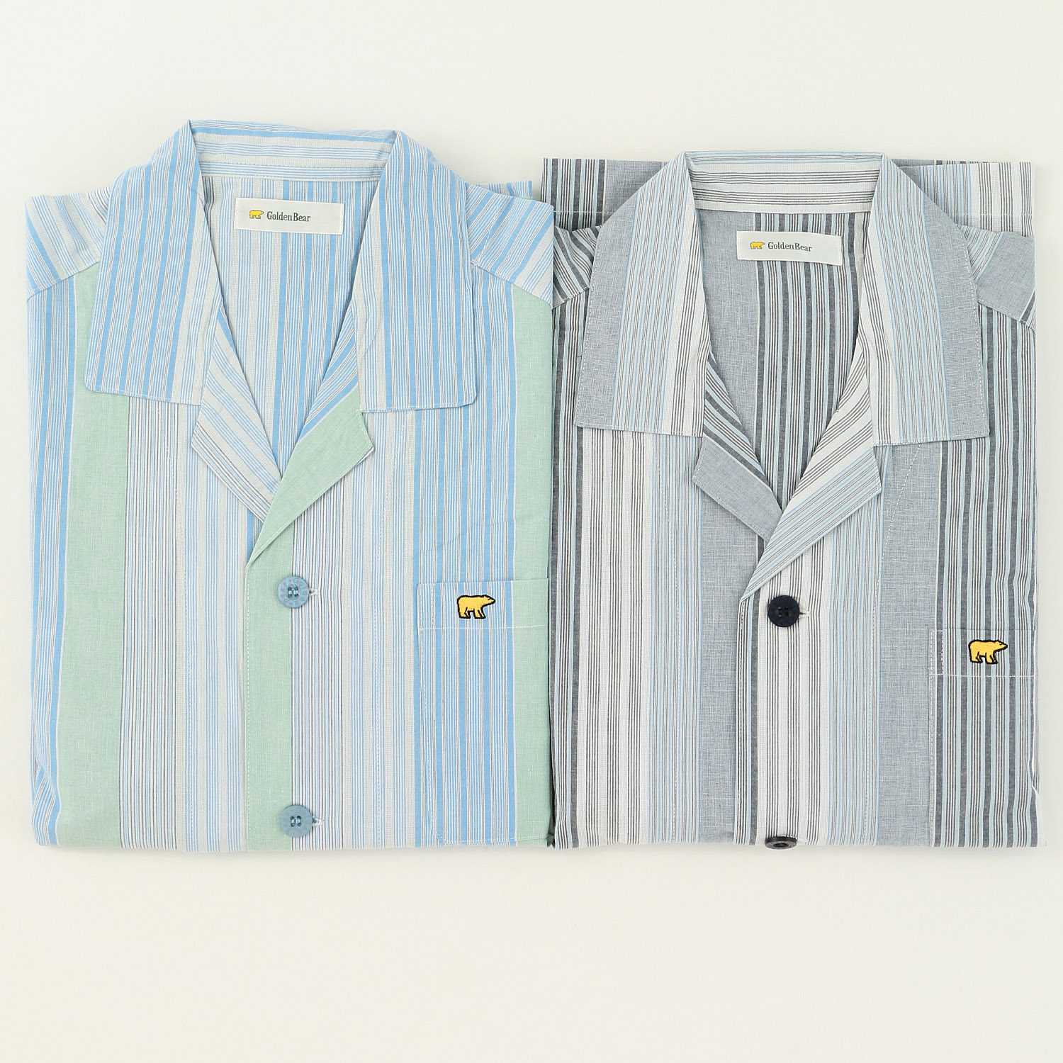 GoldenBear 紳士 サッカー長袖長ズボンパジャマ ストライプ柄