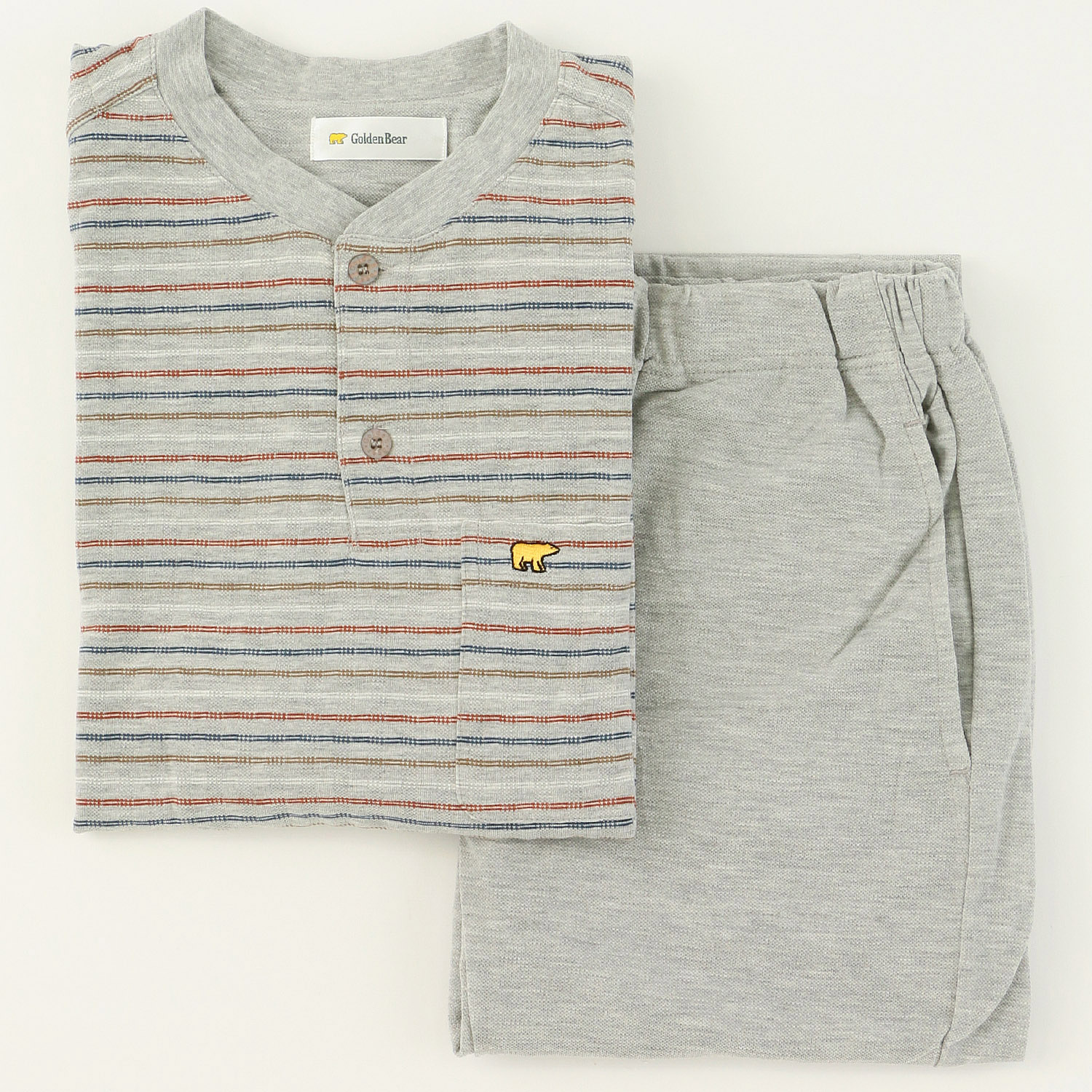 GoldenBear 紳士 ニットサッカー長袖長ズボンパジャマ ボーダー柄 - 画像3