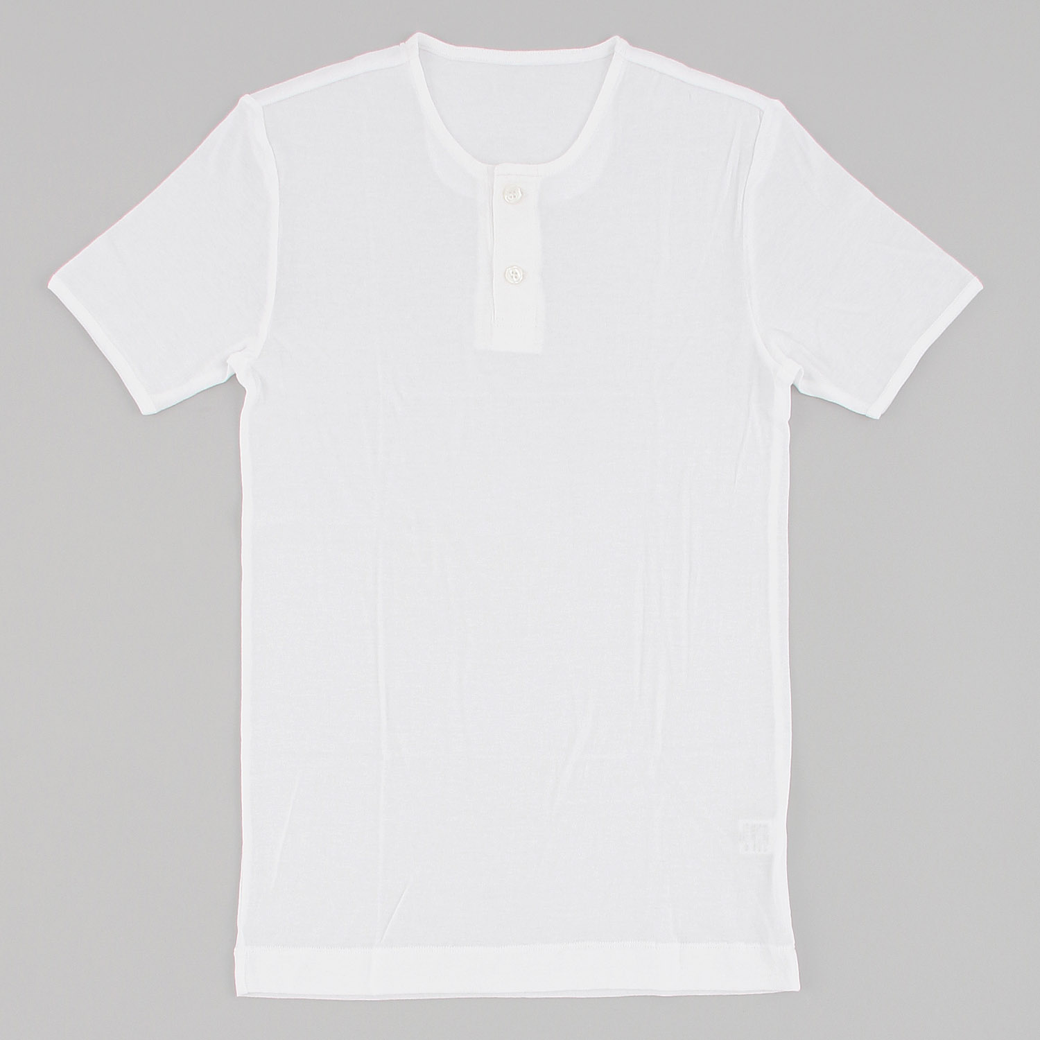 紳士 綿強撚 釦付半袖シャツ