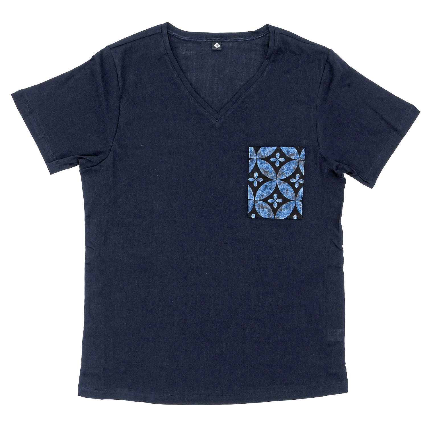 匠技  高島縮  半袖VネックTシャツ M／L - 画像4