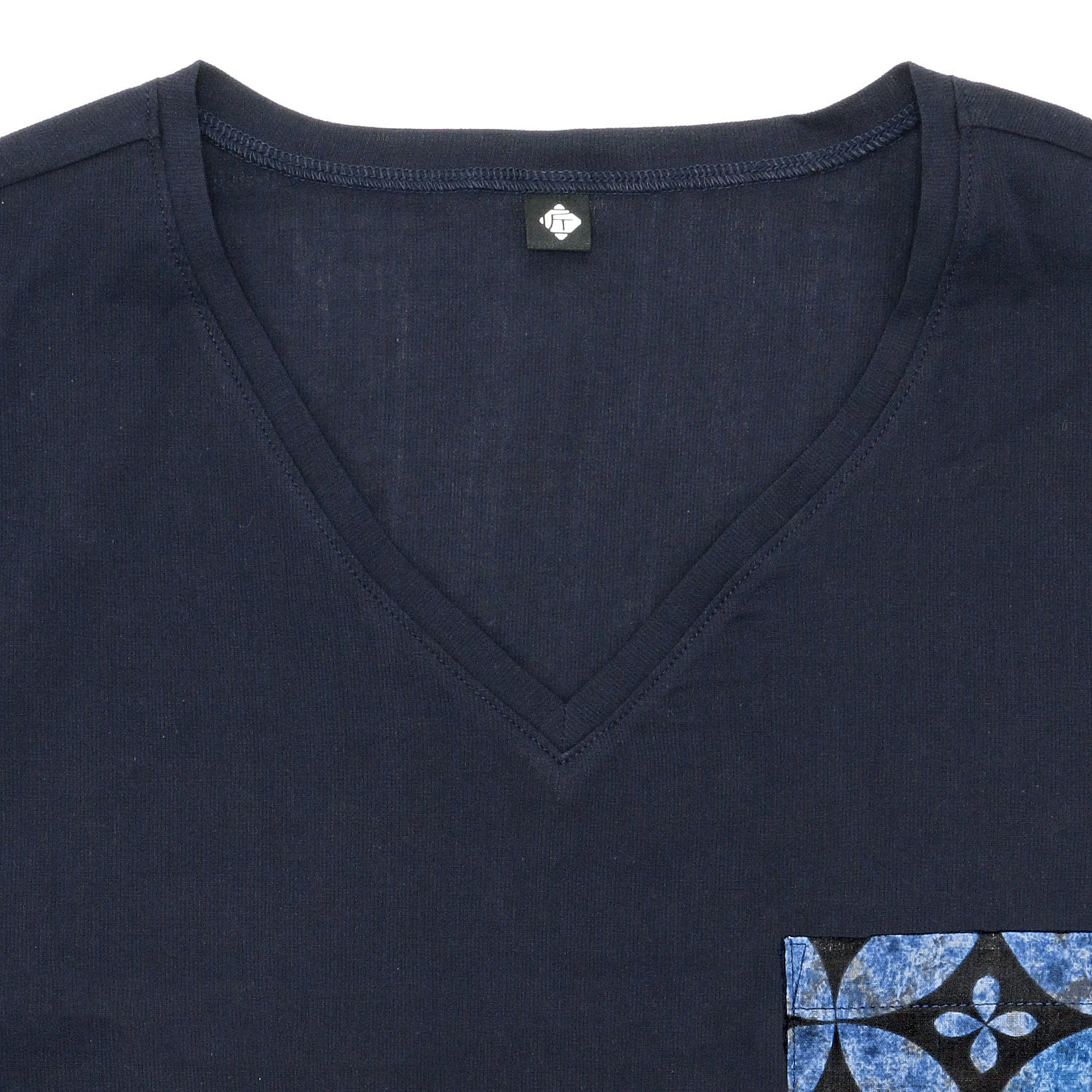 匠技  高島縮  半袖VネックTシャツ M／L - 画像5