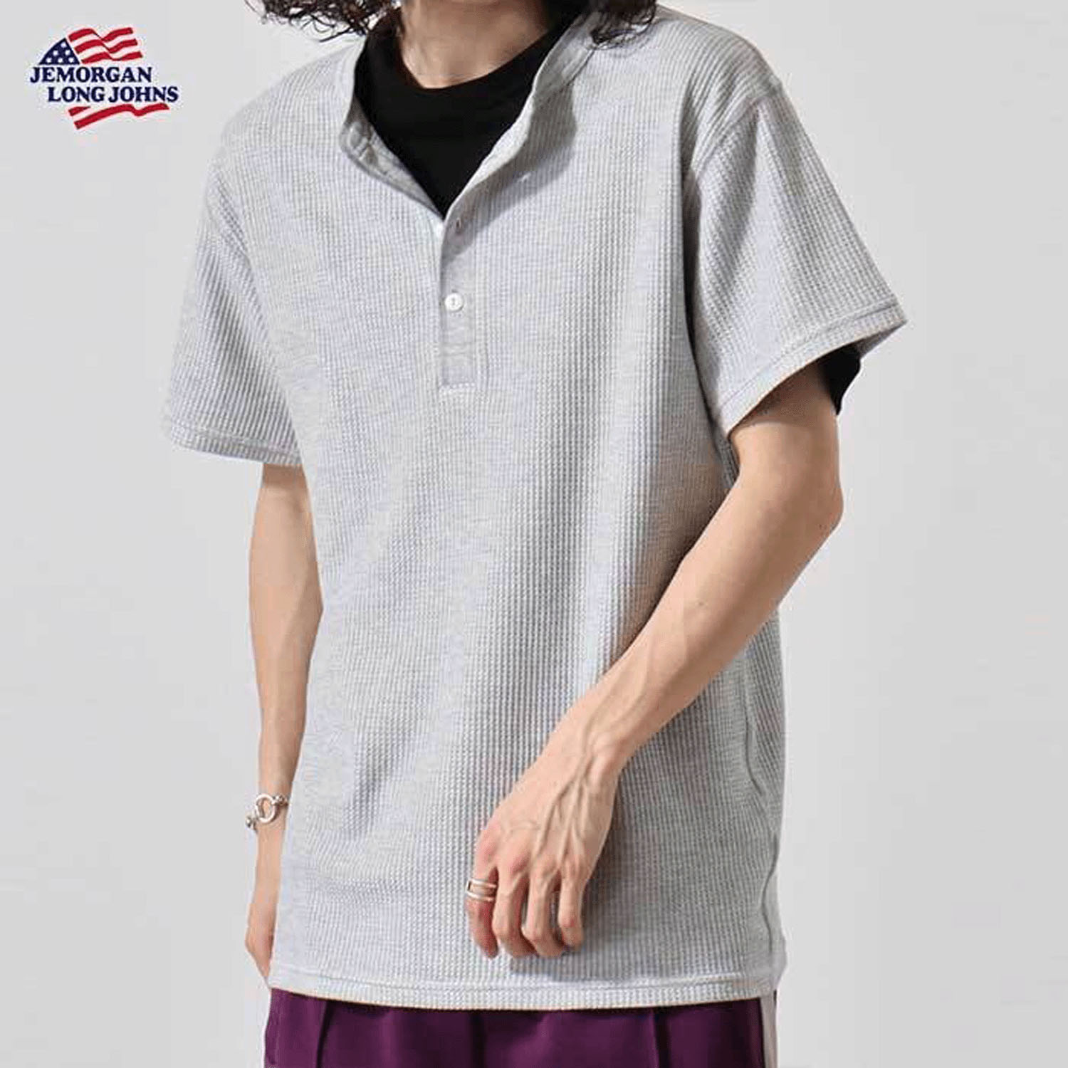 JEMORGAN（ジェイイーモーガン）ワッフルヘンリーネック半袖Tシャツ - 画像11