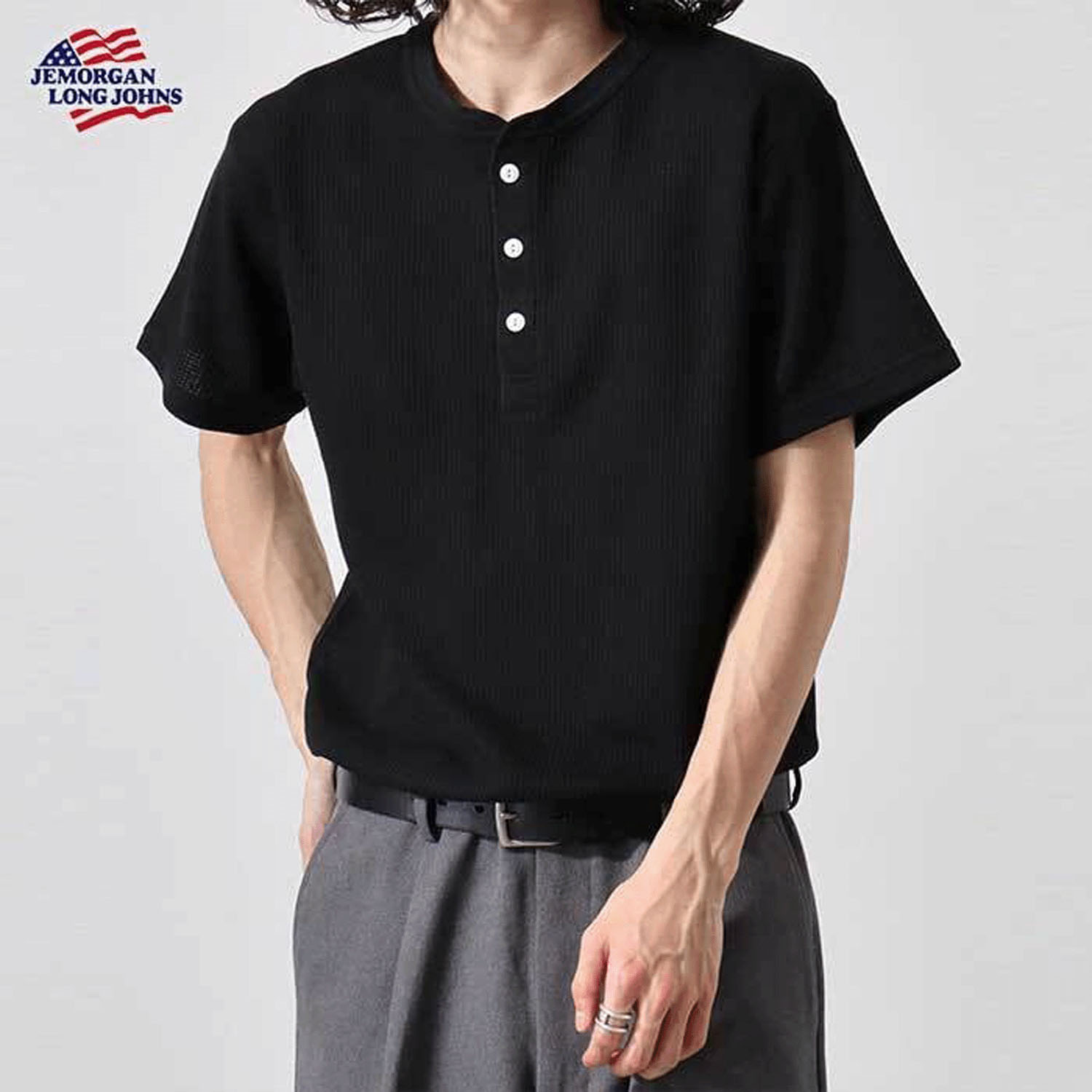 JEMORGAN（ジェイイーモーガン）ワッフルヘンリーネック半袖Tシャツ - 画像13