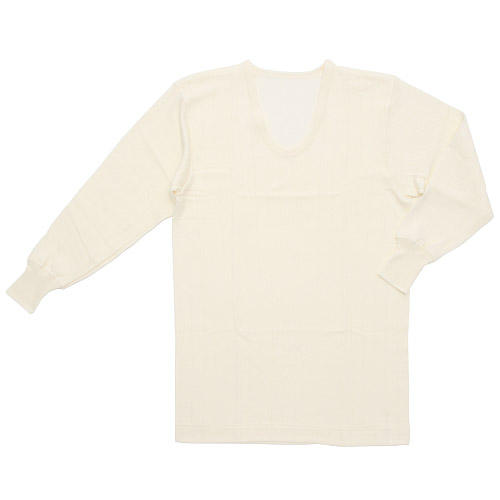 【26AW～価格改定予定】Airmerry 表ウール裏綿 紳士長袖U首シャツ LL