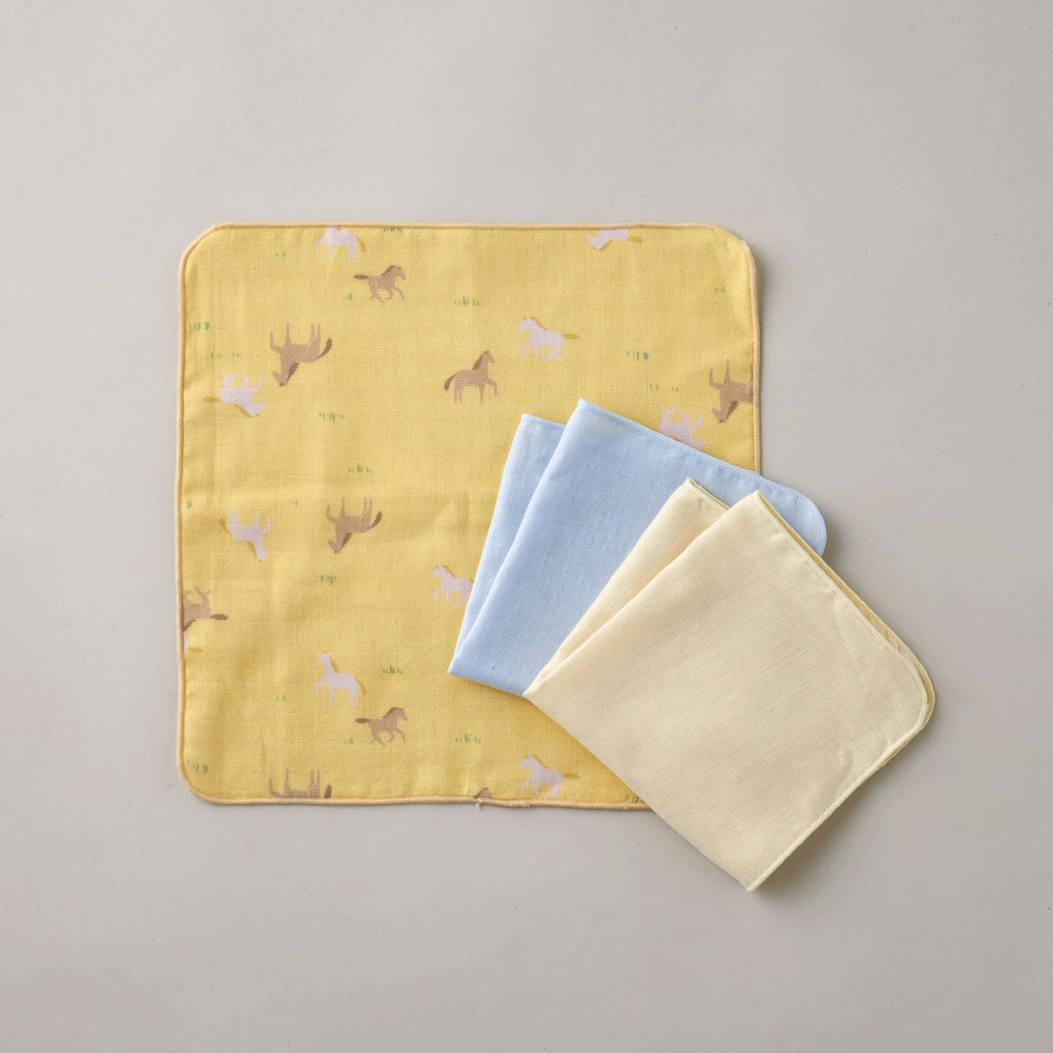 うま柄ガーゼ3枚セット - 画像2