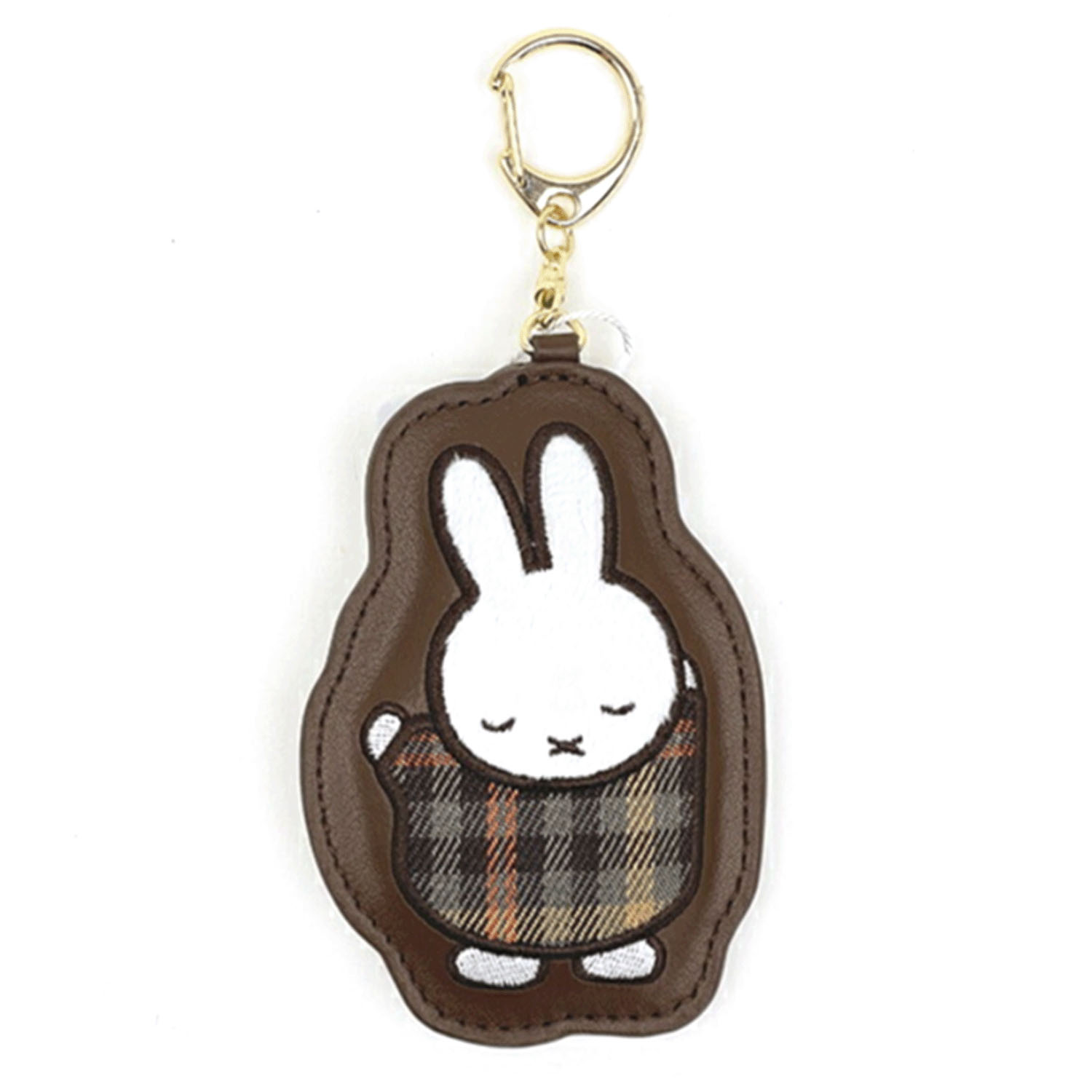 ミッフィーキーホルダー （ブラウン）キルティングチェックシリーズ
