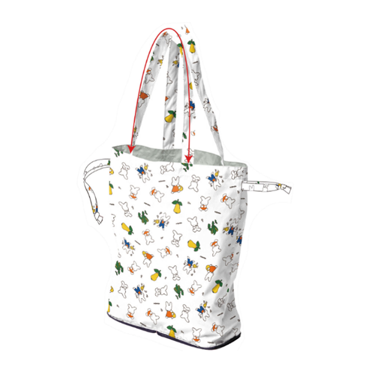 ミッフィー撥水レインエコバッグ miffy 70th NIJNTJE ホワイト