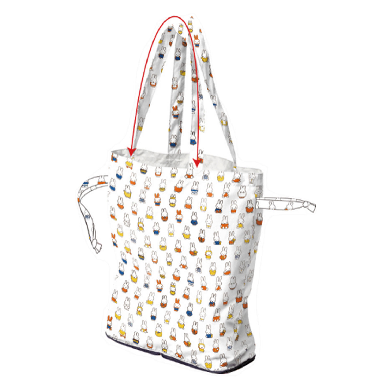 ミッフィー撥水レインエコバッグ miffy 70th History カラー