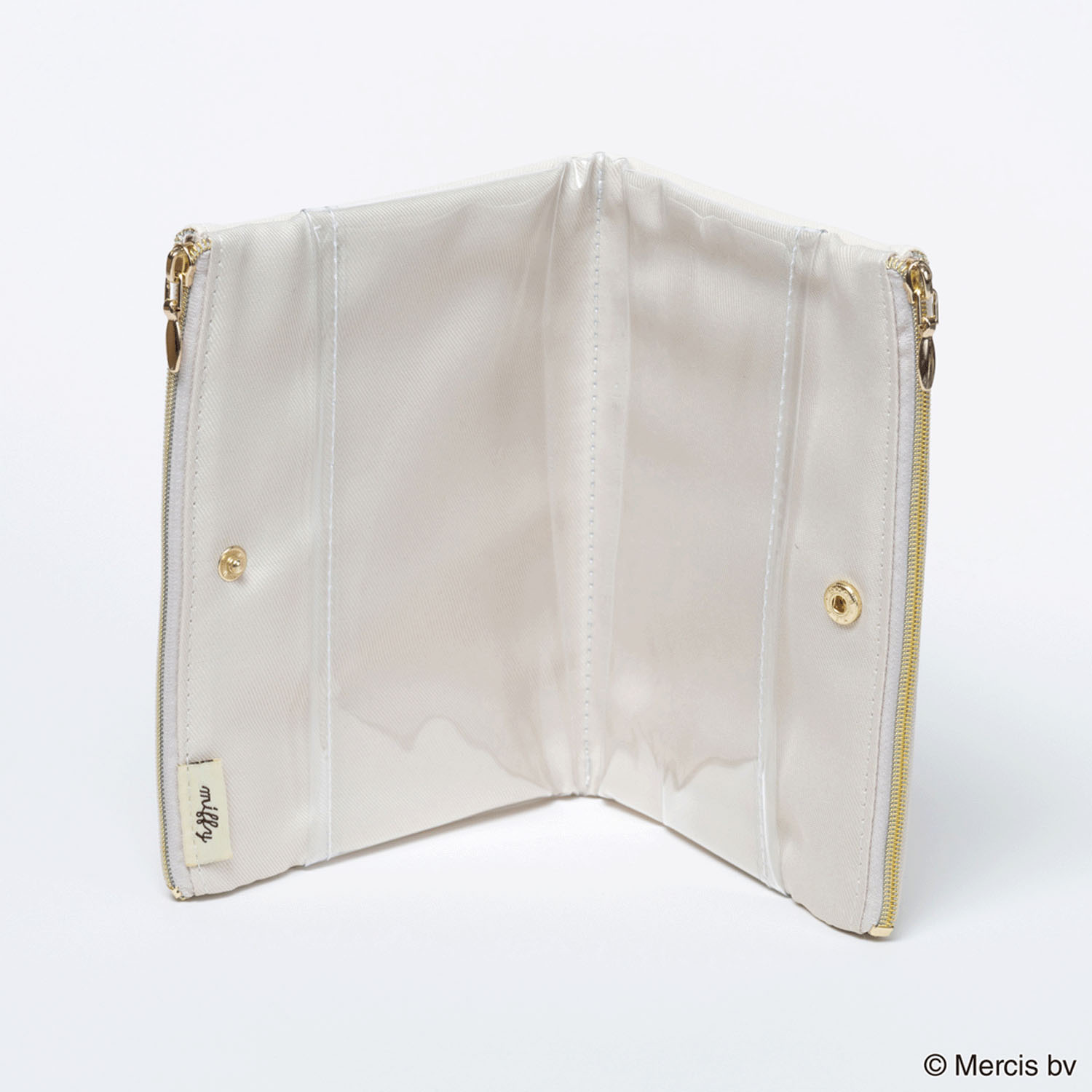 BRUNA BOA APPLIQUE 二つ折りポーチ アイボリー - 画像4