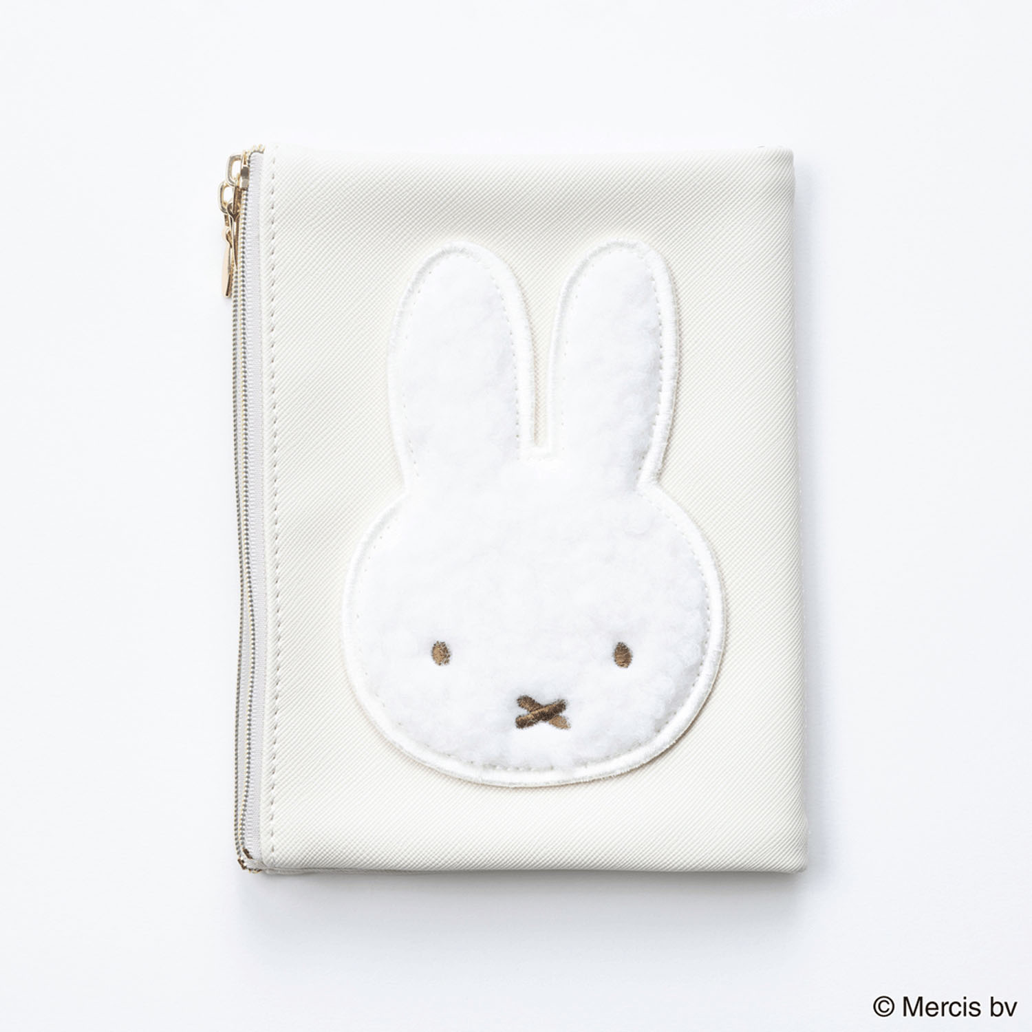 BRUNA BOA APPLIQUE 二つ折りポーチ アイボリー