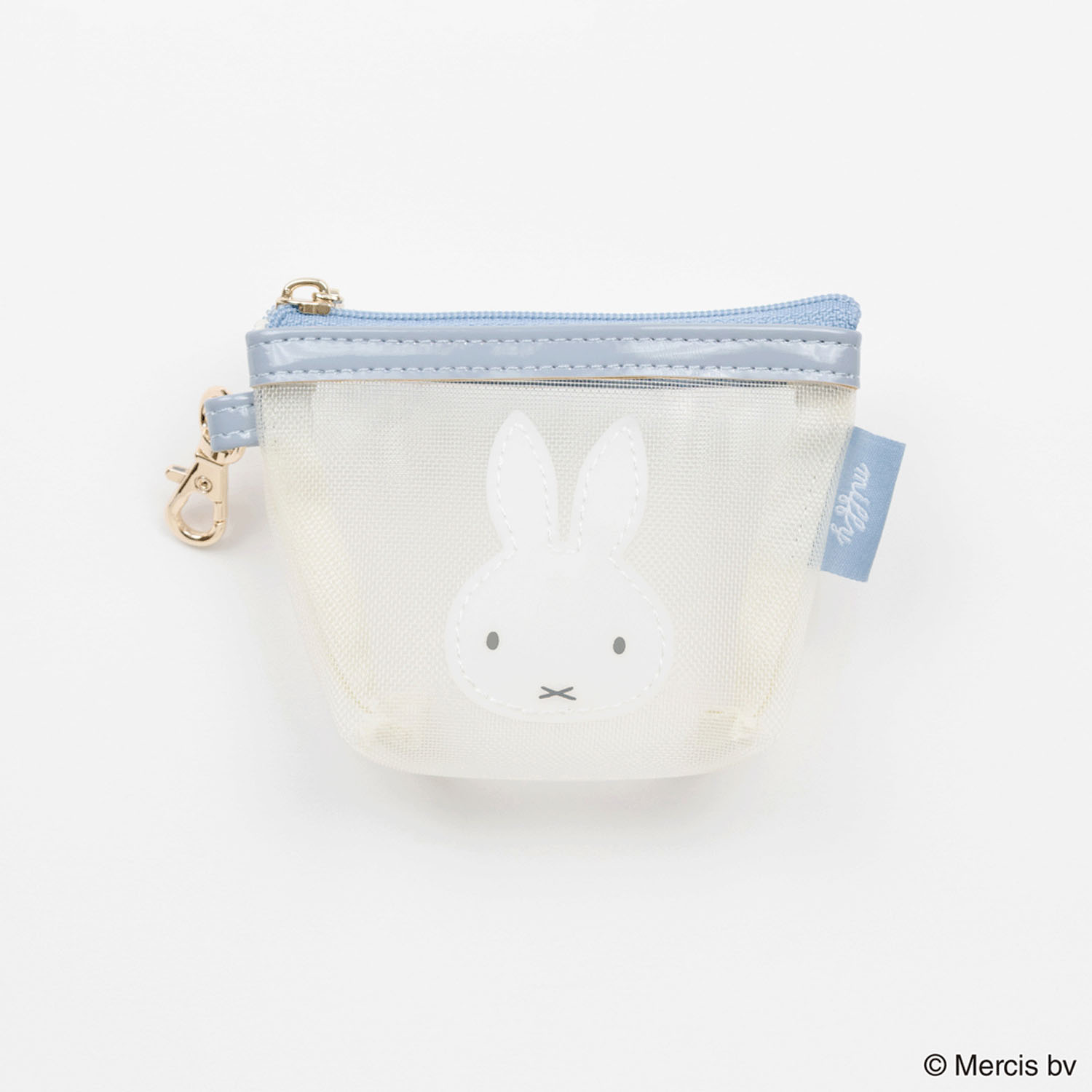 BRUNA BICOLOR MESH マイクロ台形ポーチ アイボリー