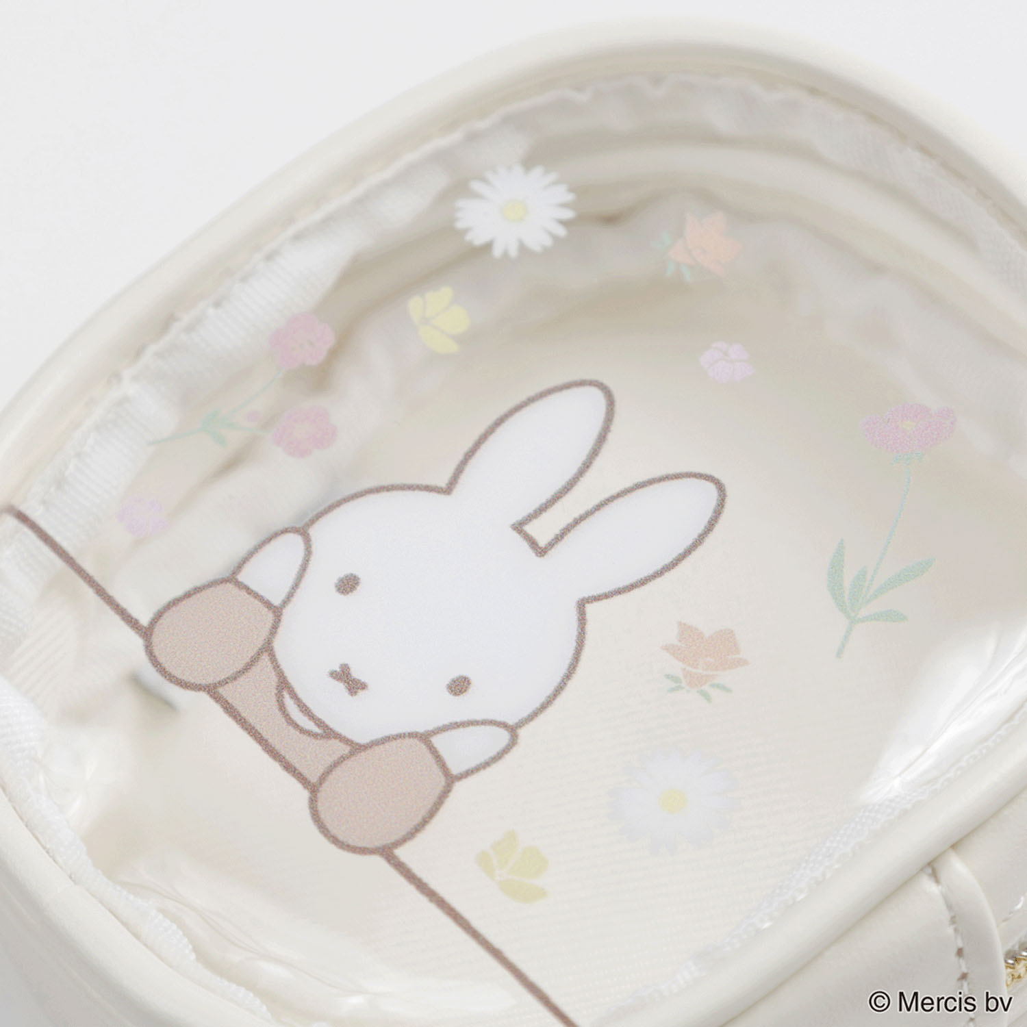 MIFFY FLOWER PVCマイクロミニスクエアポーチ アイボリー - 画像4