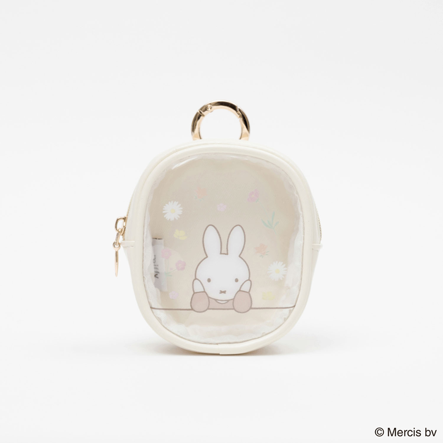 MIFFY FLOWER PVCマイクロミニスクエアポーチ アイボリー