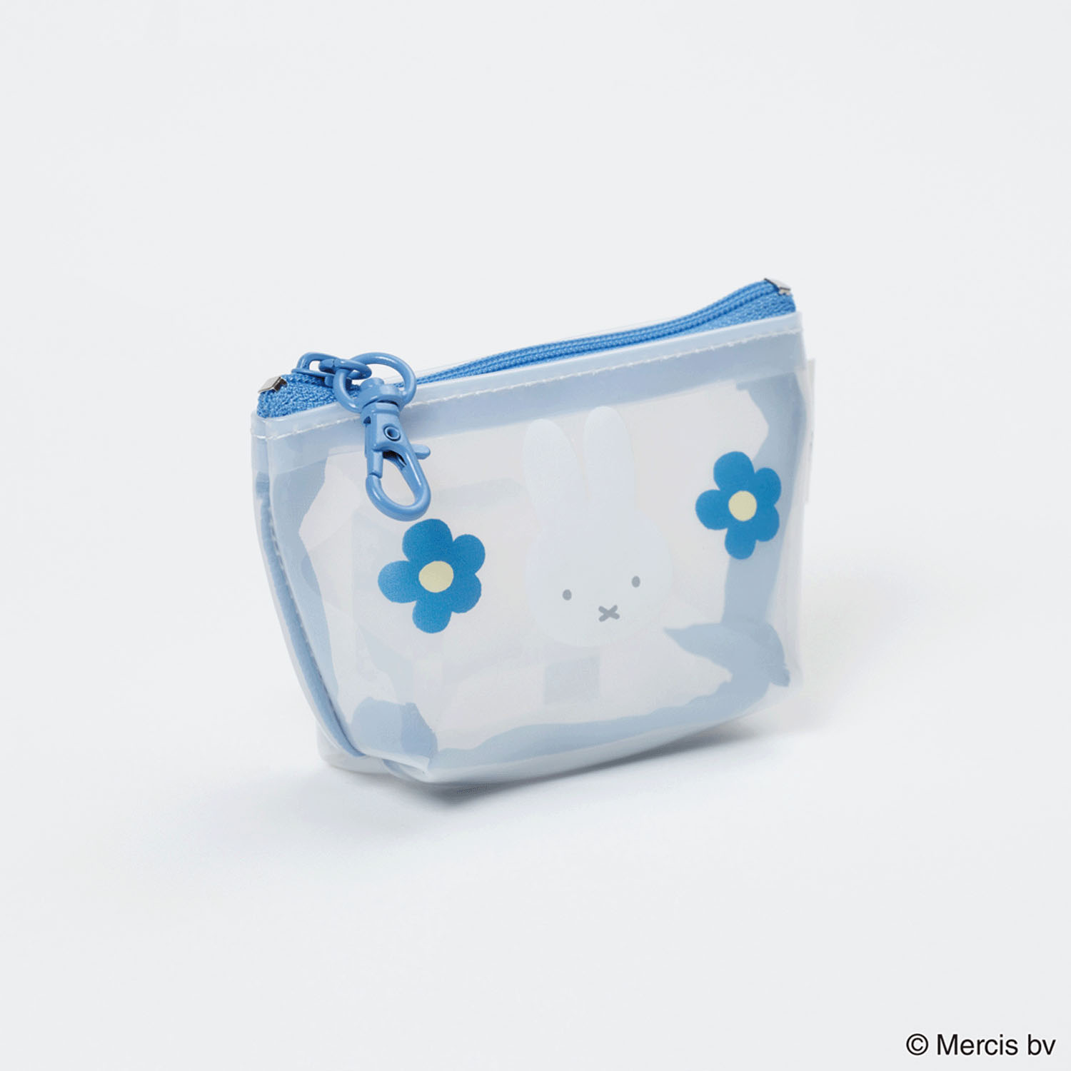 miffy PVCマイクロ台形ポーチ ブルー FACE FLOWER - 画像2