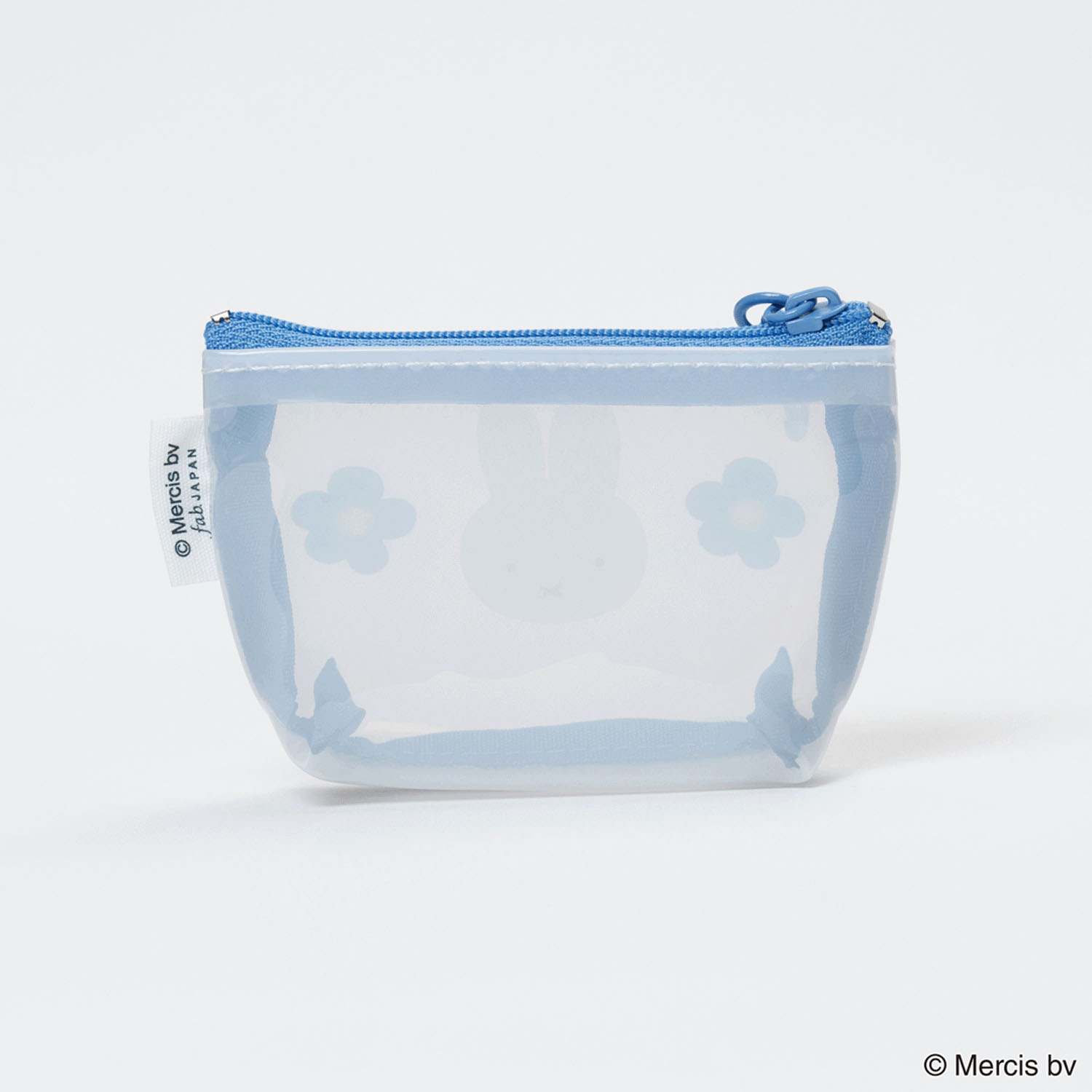 miffy PVCマイクロ台形ポーチ ブルー FACE FLOWER - 画像3