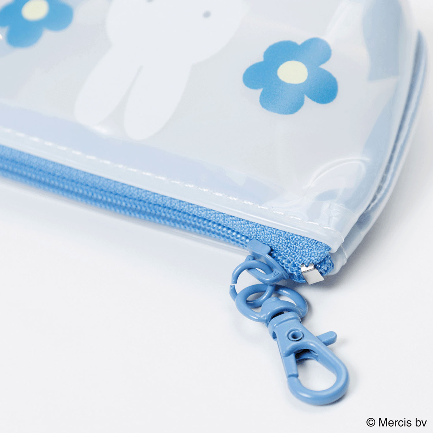 miffy PVCマイクロ台形ポーチ ブルー FACE FLOWER - 画像4