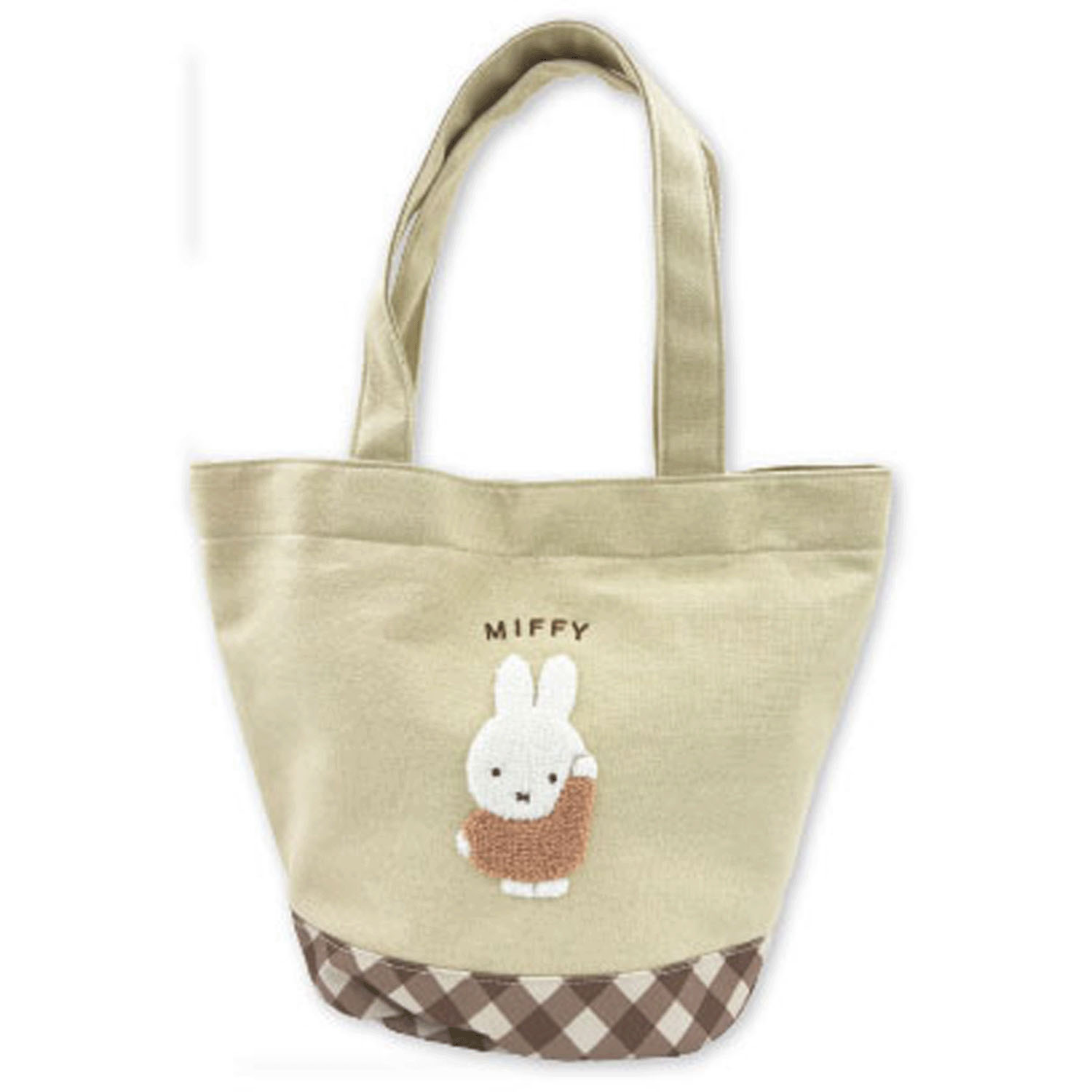 ミッフィー ダイアゴナルチェックシリーズ ミニトートバッグ ベージュ