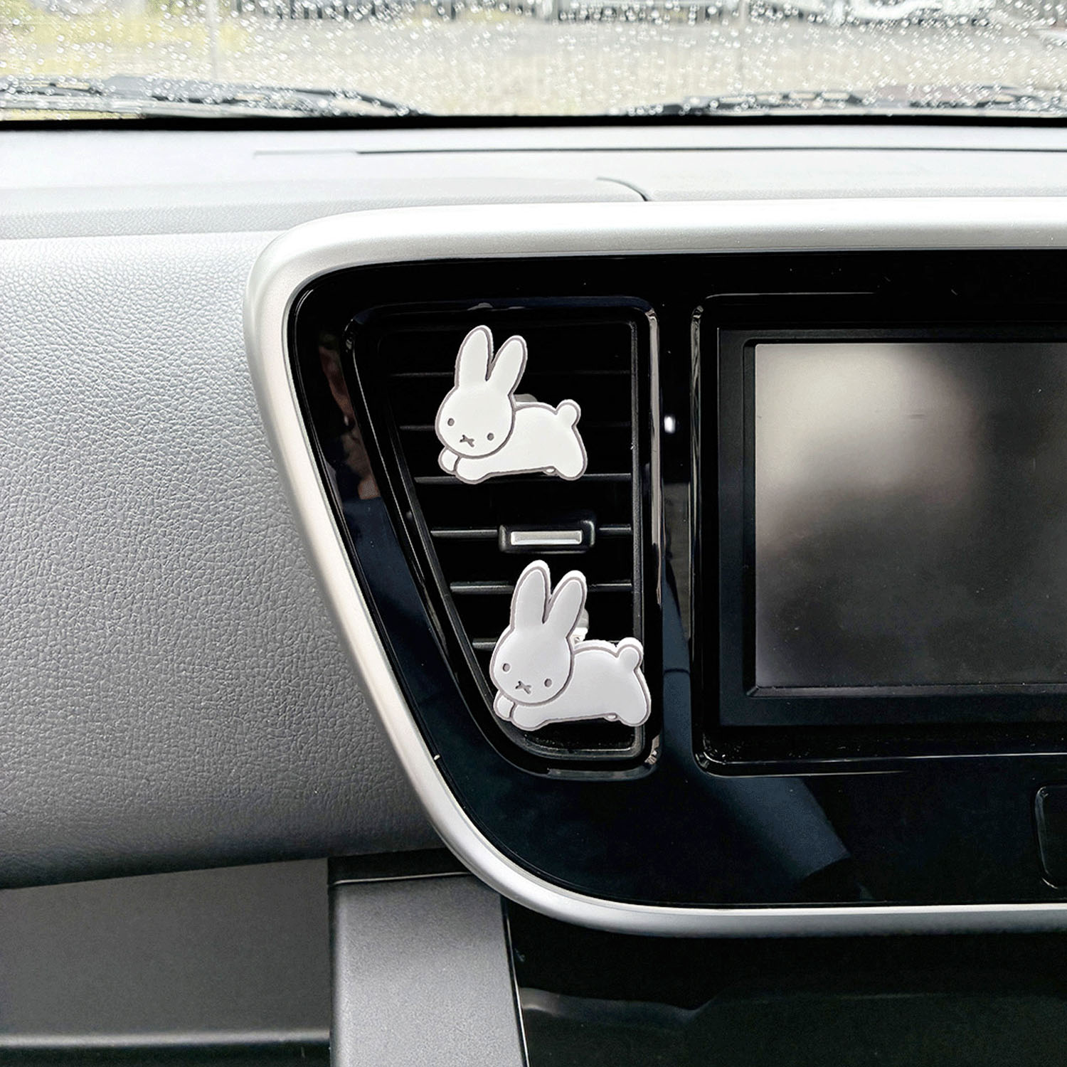 miffy エアコンルーバーアクセサリー  うさぎWHT＆GRY
