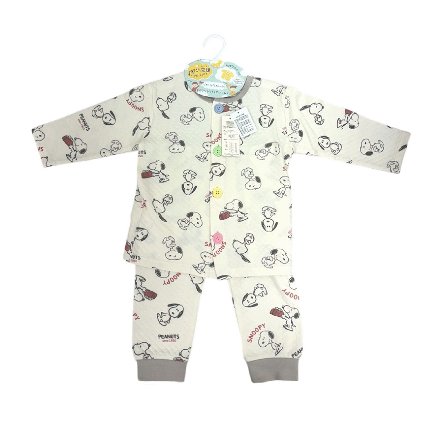 スヌーピー キルト腹巻付きパジャマ
