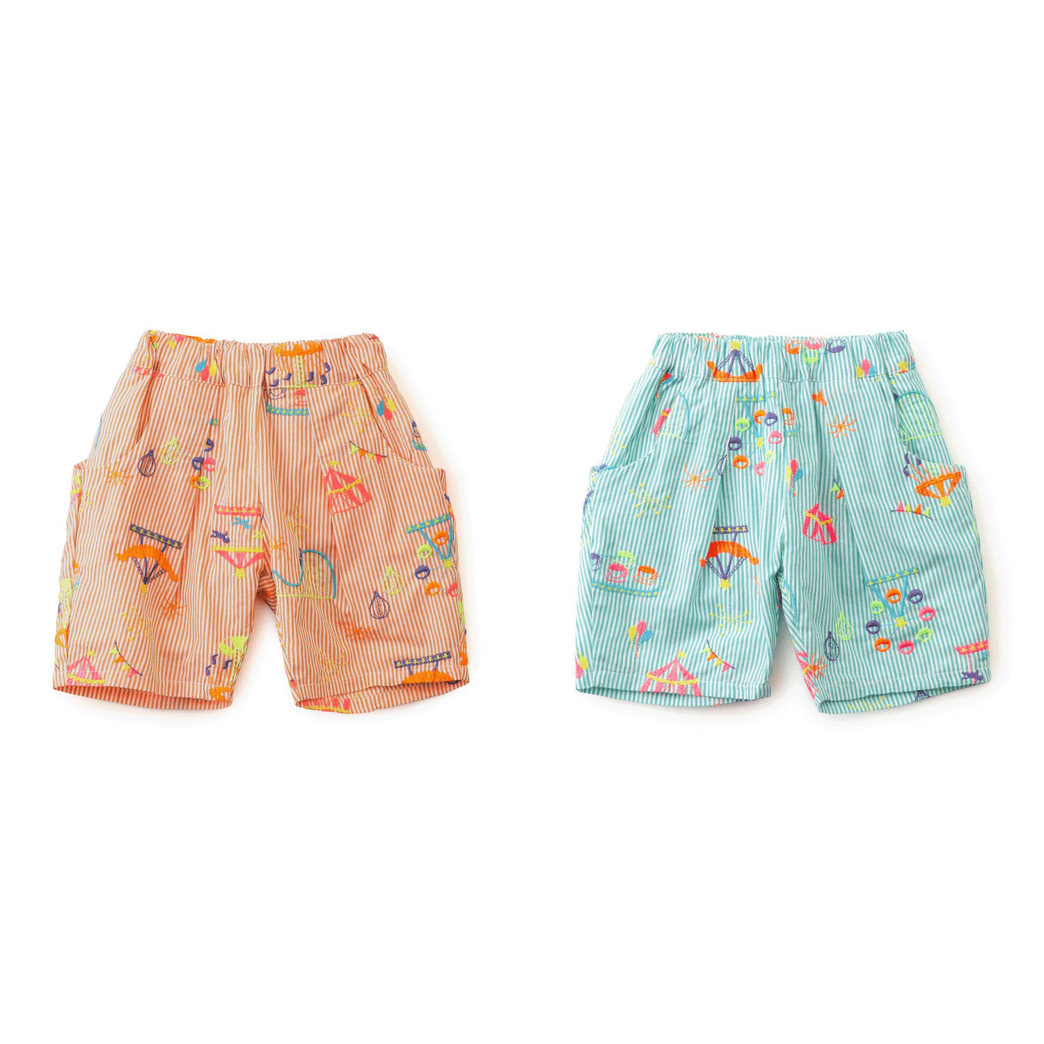 遊園地刺繍パンツ 5分丈