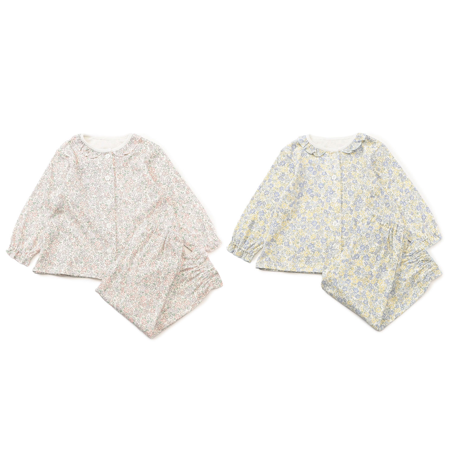 小花柄前開きパジャマ