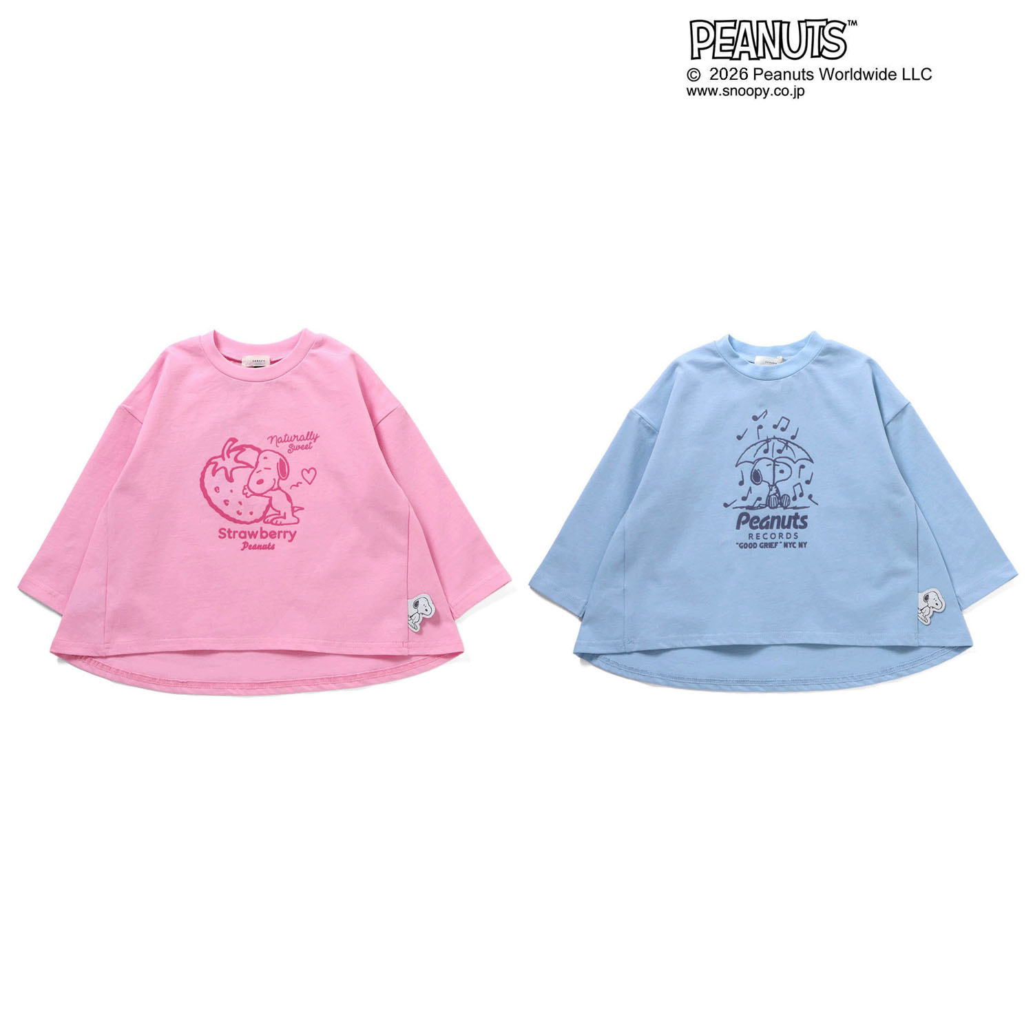 PEANUTS AラインフロッキーTシャツ - 画像1