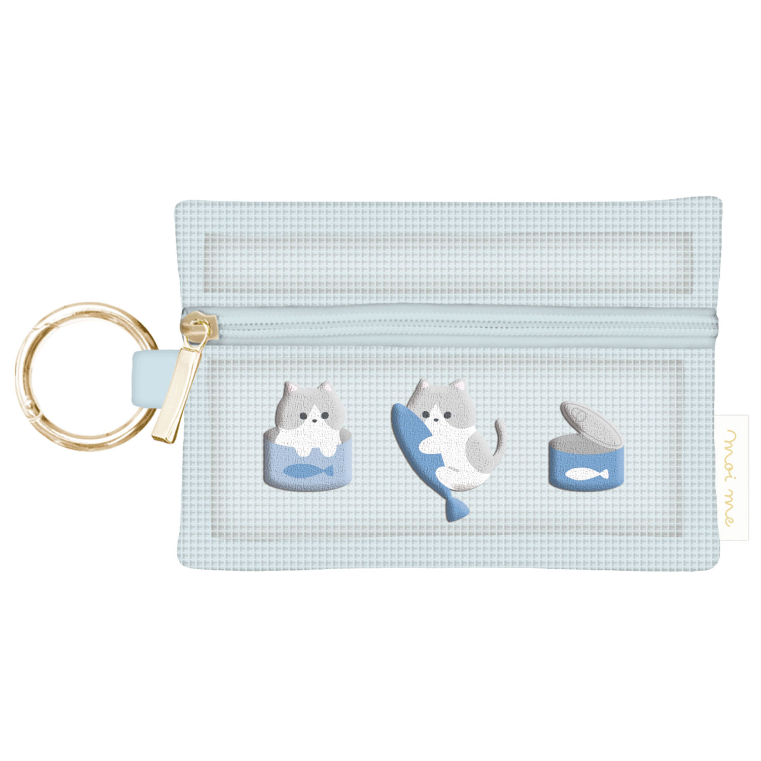 モイミー カラビナ付きティッシュポーチ ねこ