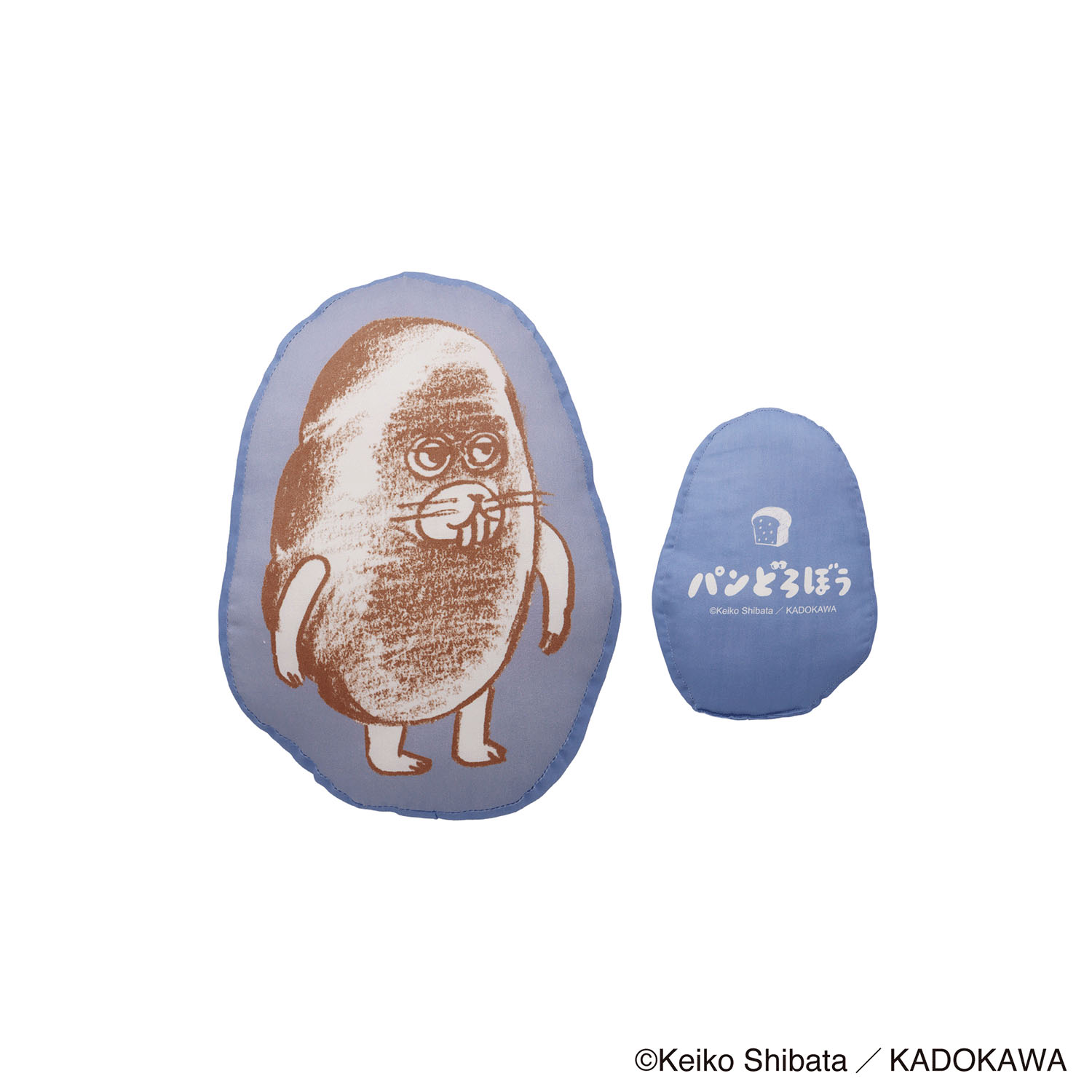 パンどろぼう ダイカットクッション Mサイズ ブルー