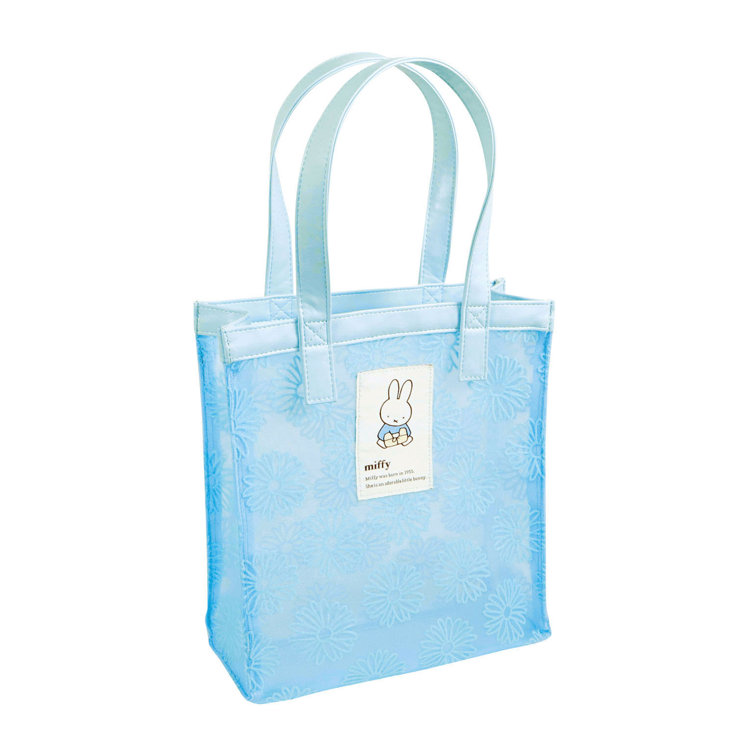 miffy トートバッグ ブルー  フラワーシリーズ